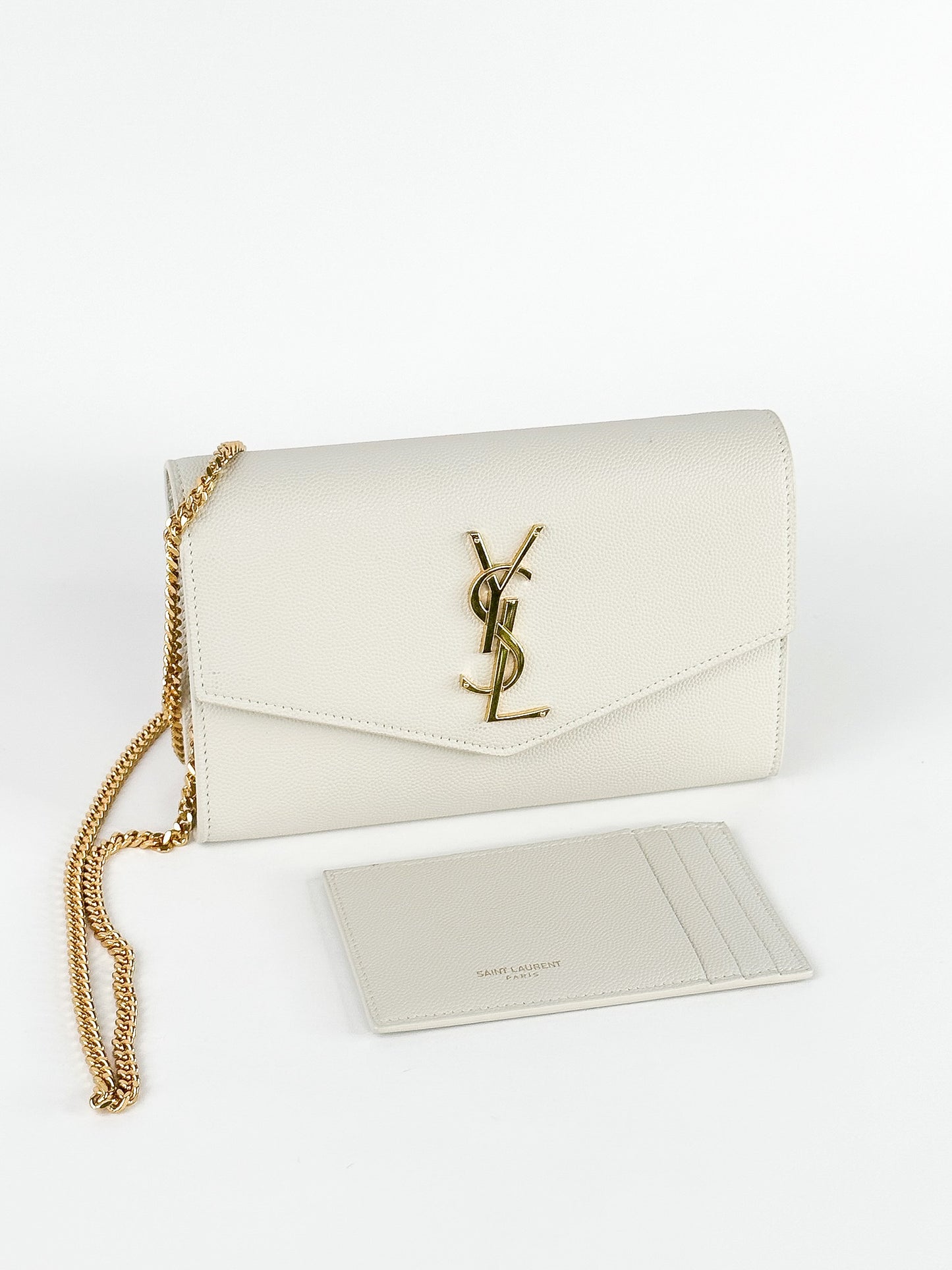 Saint Laurent Uptown Leather Wallet on Chain