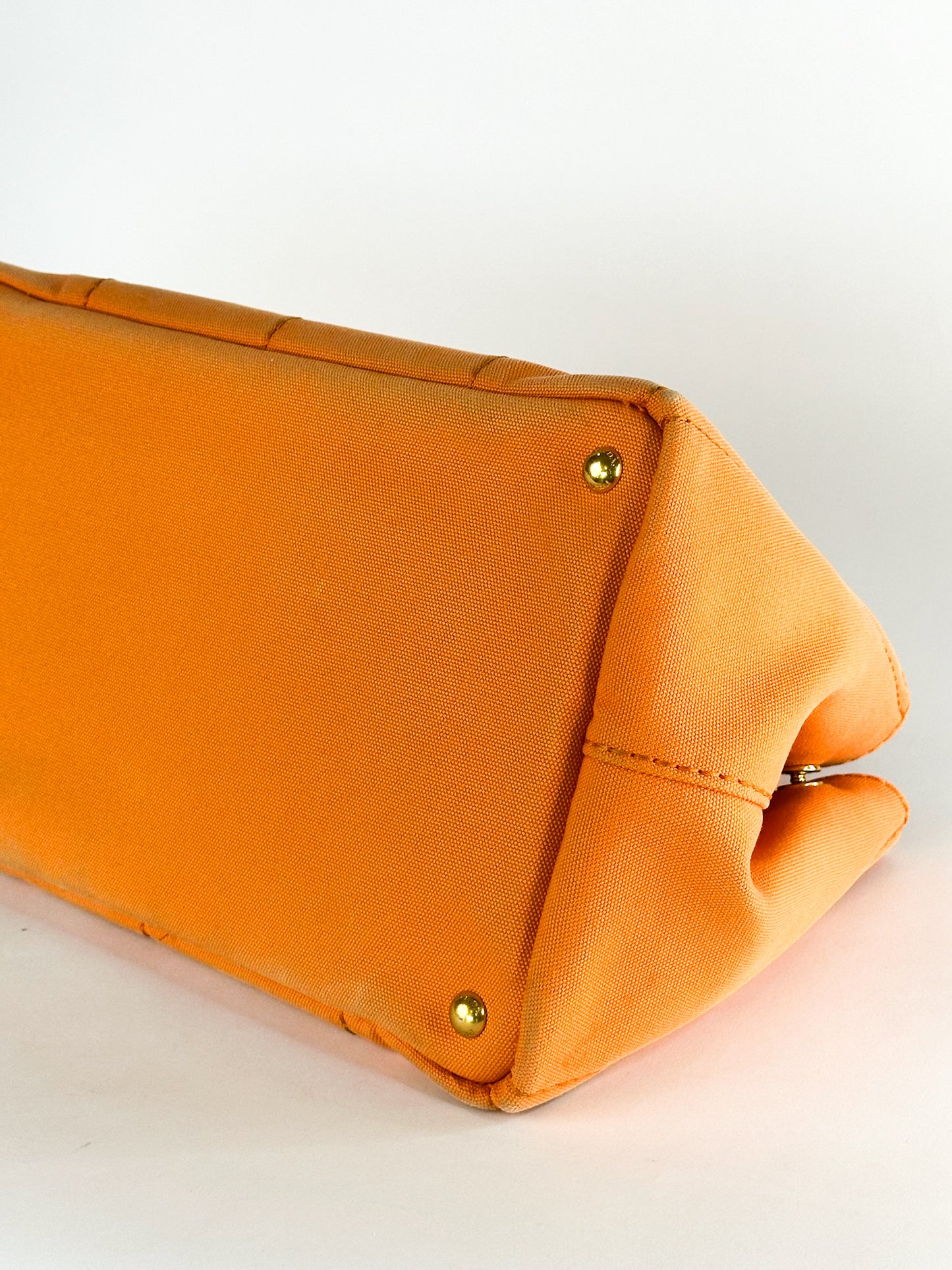 Prada Canapa Canvas Satchel Orange