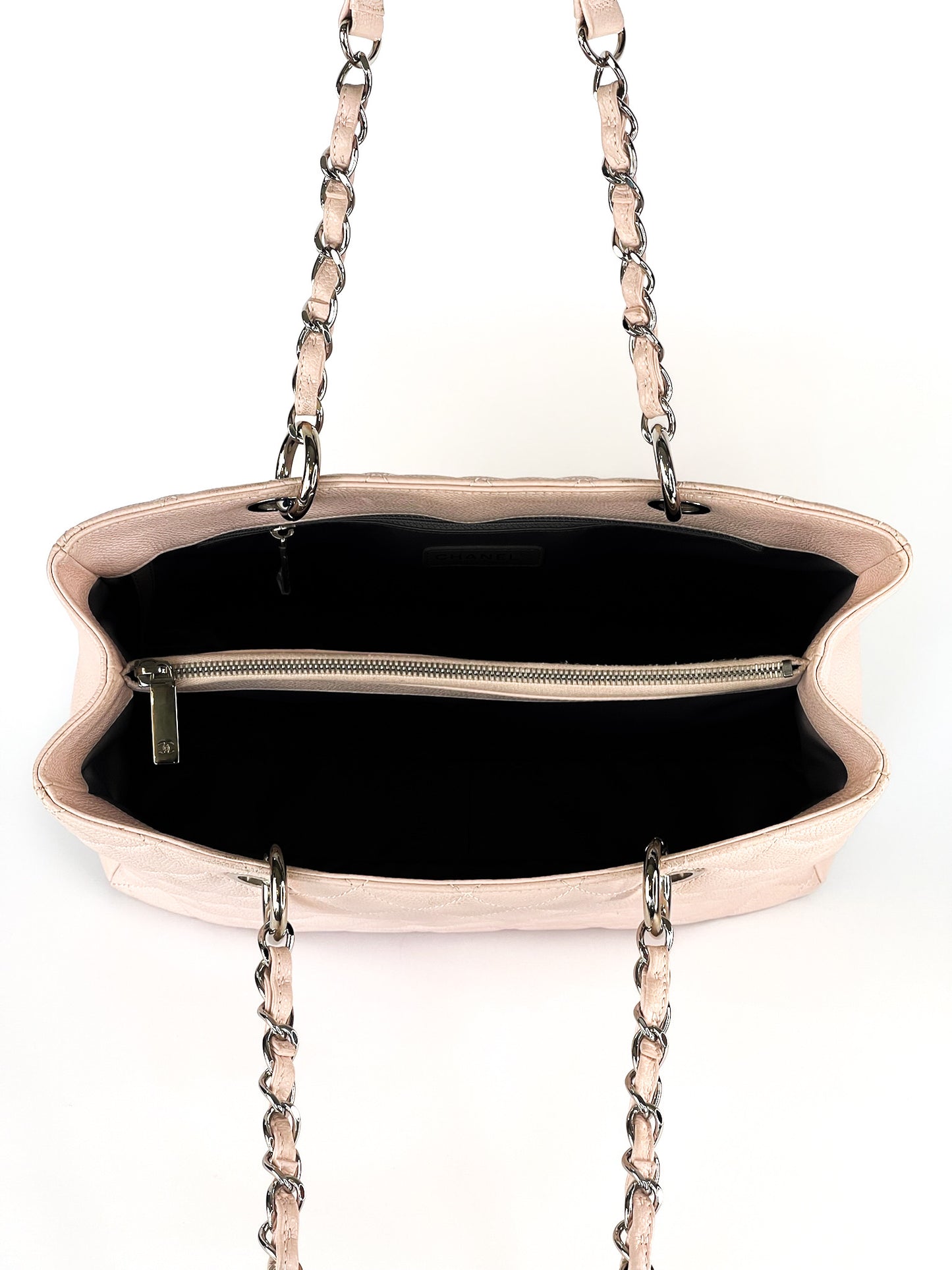 Chanel Caviar Grand Shopping Tote (GST) Quilted Caviar Leather Silver Hardware