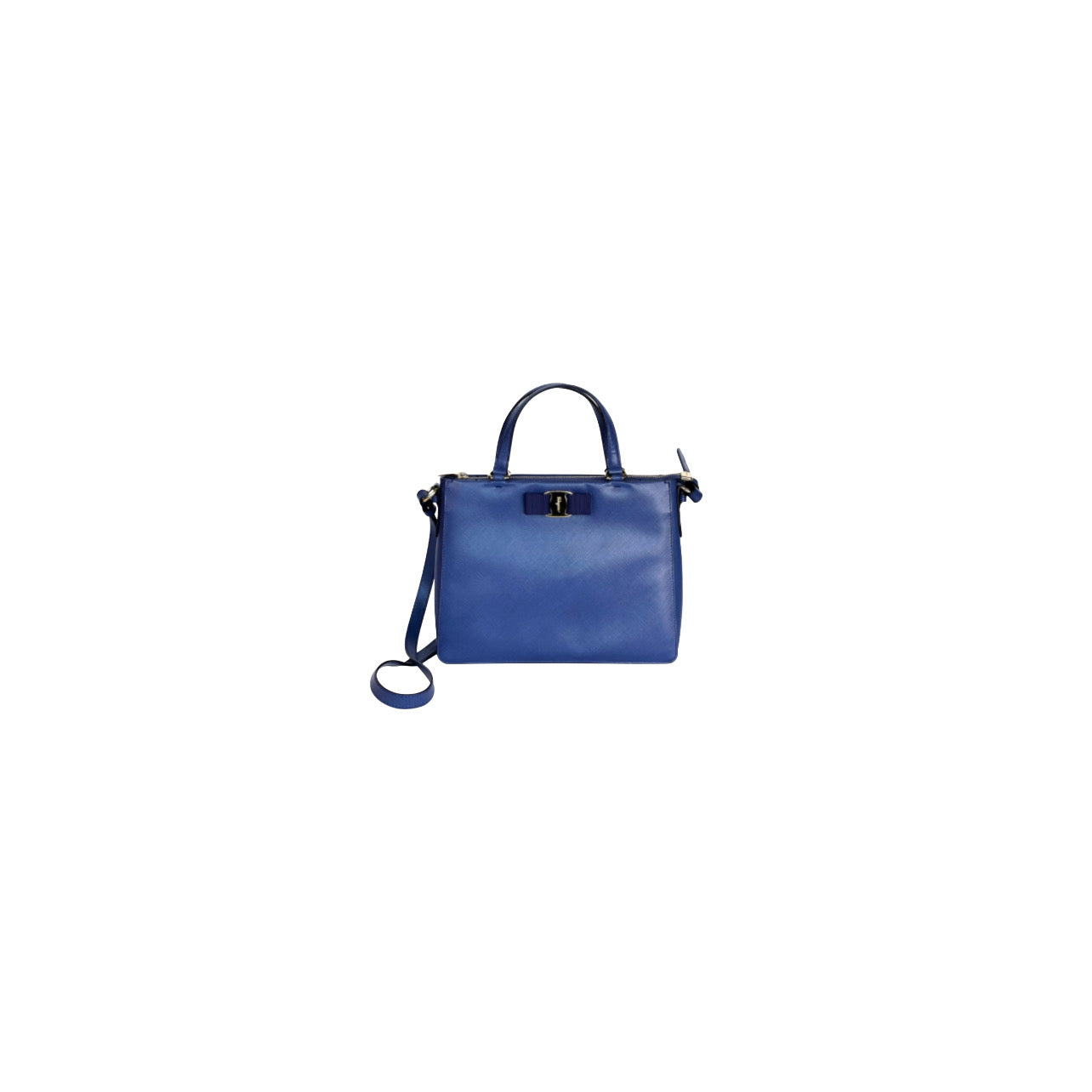 Salvatore Ferragamo Printed Calfskin Tracy Vara Tote New Iris