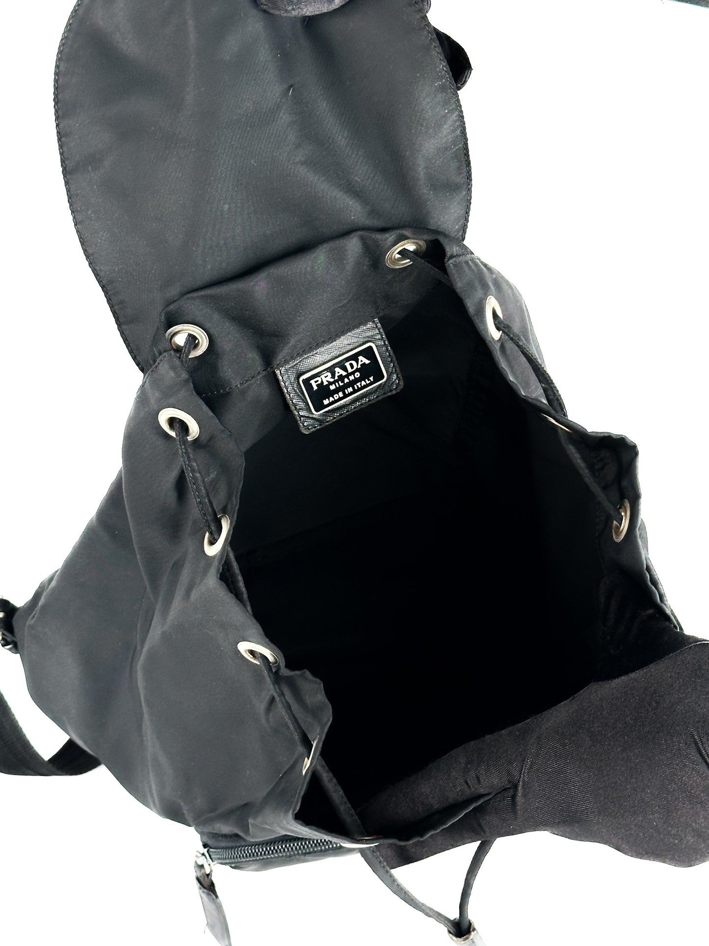 Prada Nylon Vela Mini Cinch Backpack Black