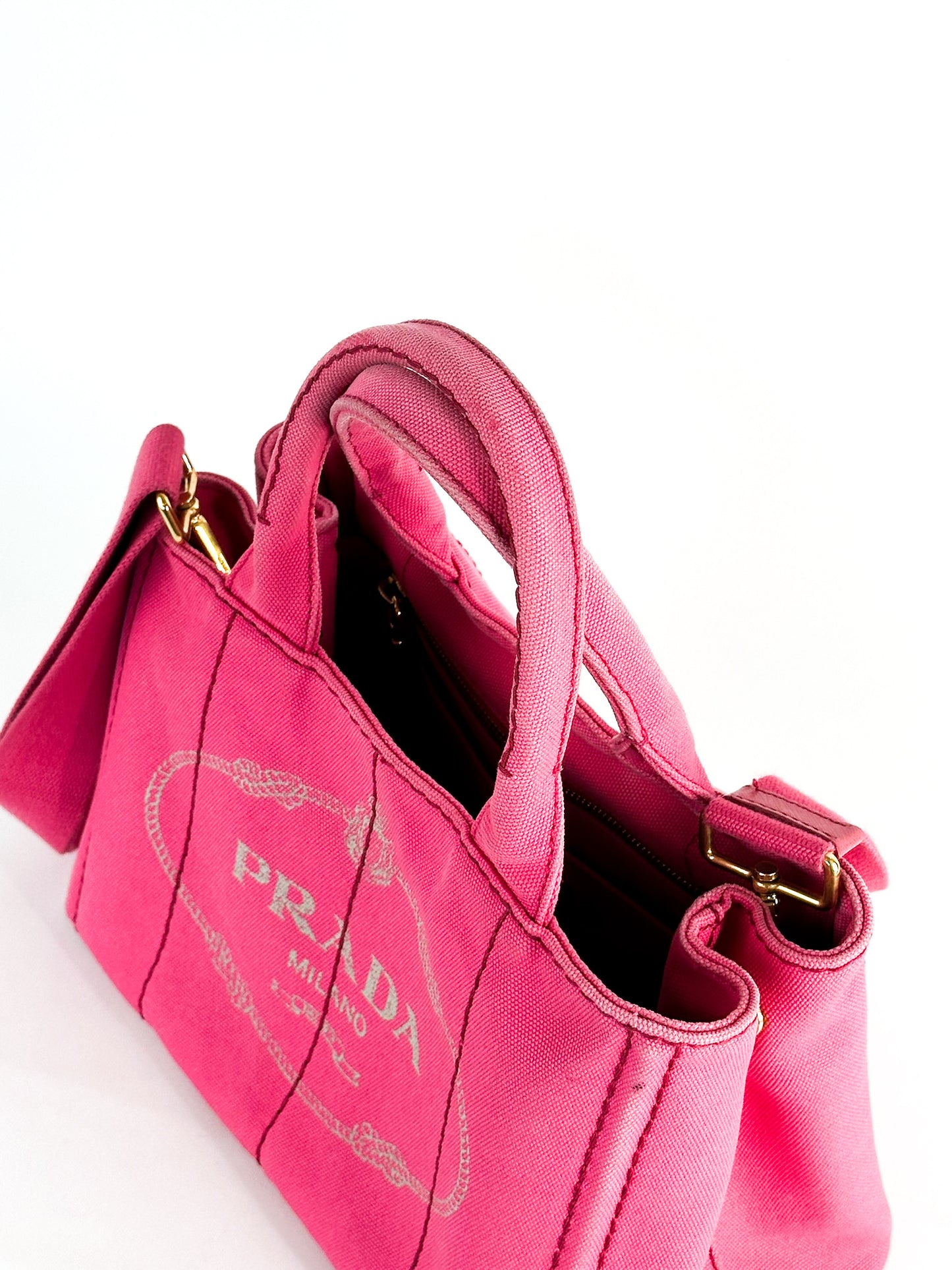 Prada Canapa Tote Pink Small