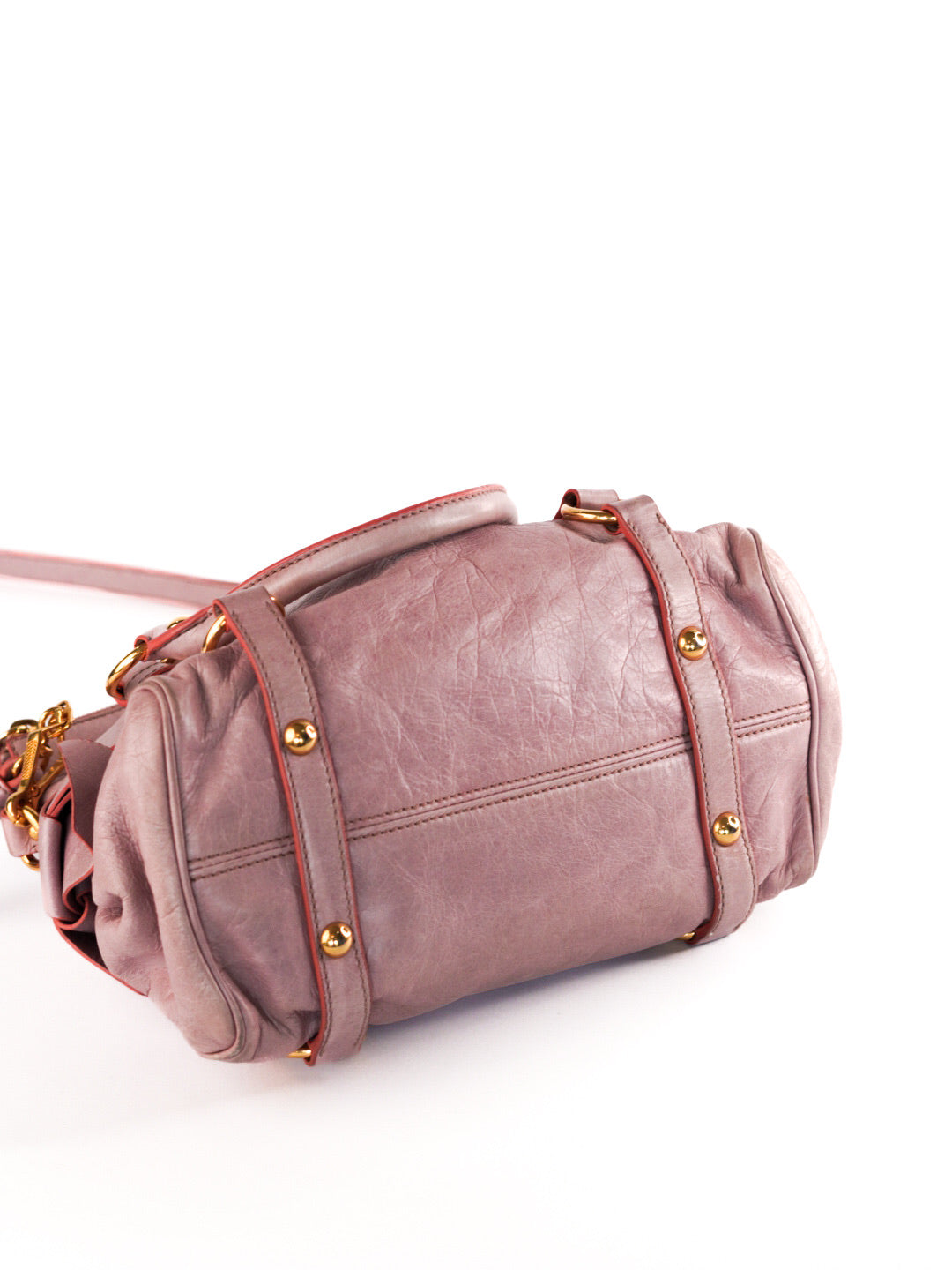 Miu Miu Vitello Lux Mini Bow Bag Mughetto