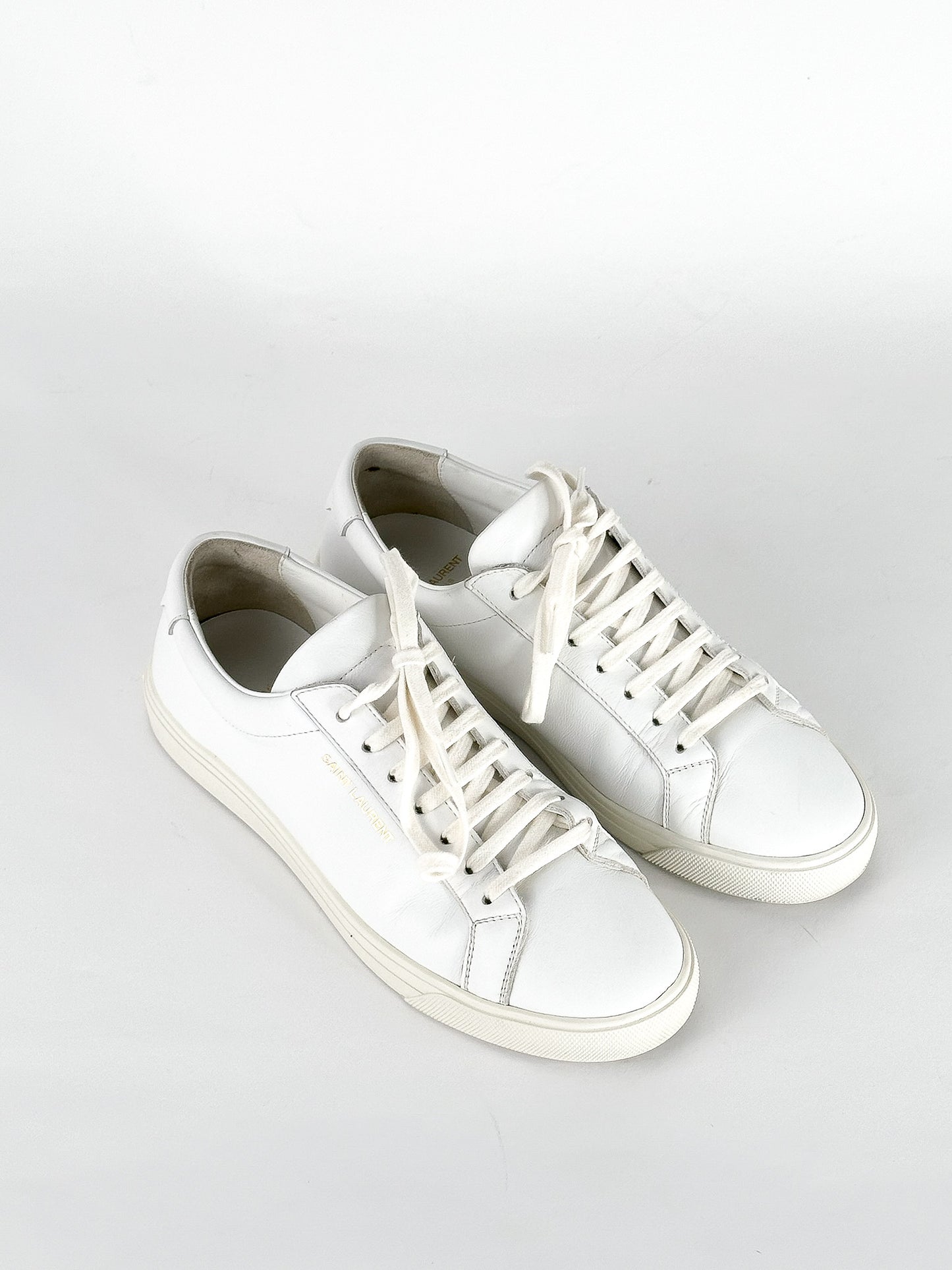 Saint Laurent Andy Low Top Leather Sneakers Size 38