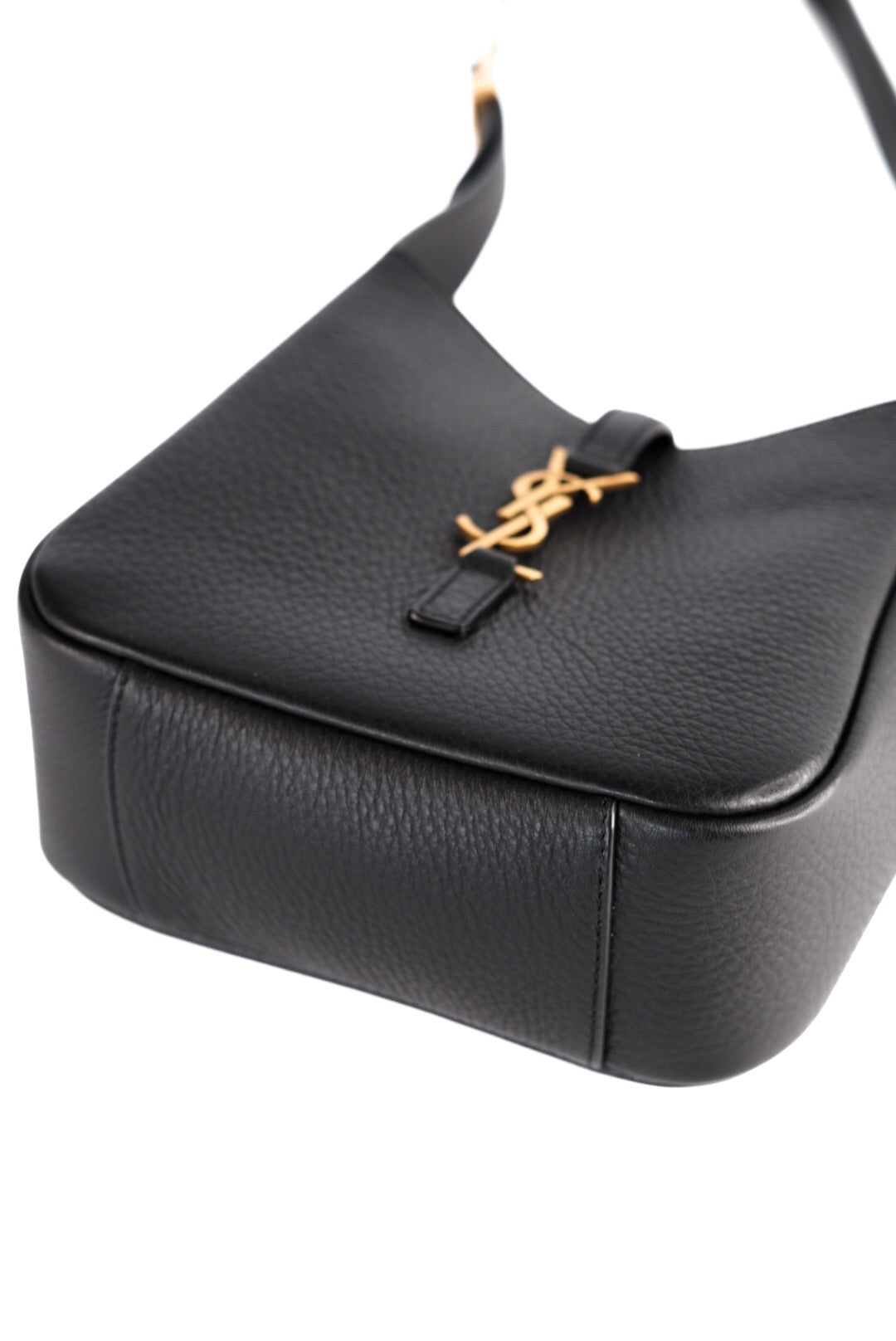 Saint Laurent Grained Calfskin Baby Le 5 A 7 Supple Hobo Black