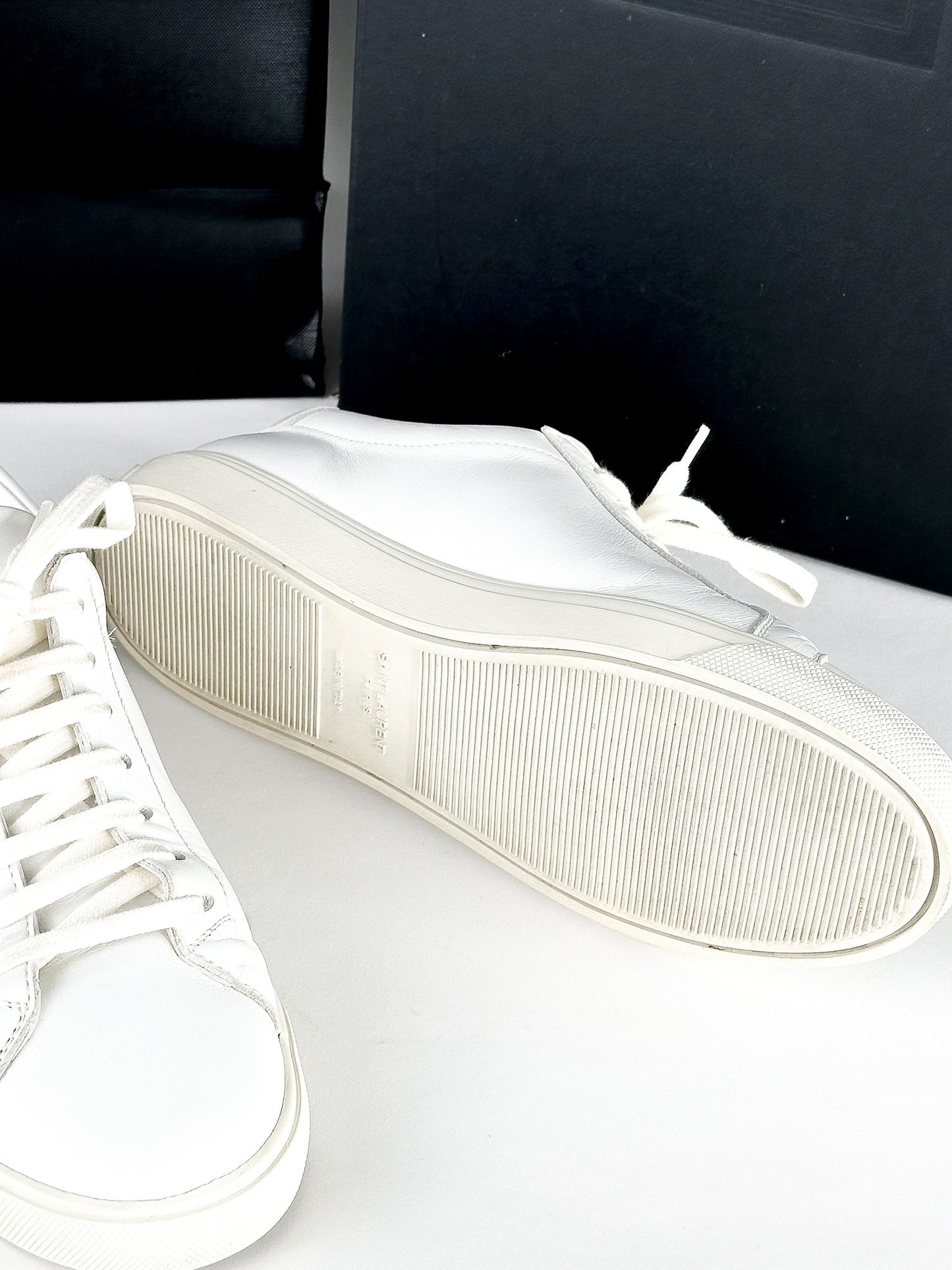 Saint Laurent Andy Low Top Leather Sneakers Size 38