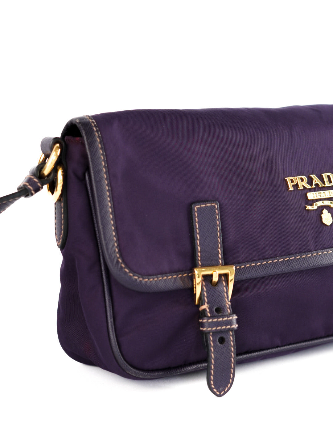 Prada Tessuto Nylon Saffiano Small Flap Messenger Bag