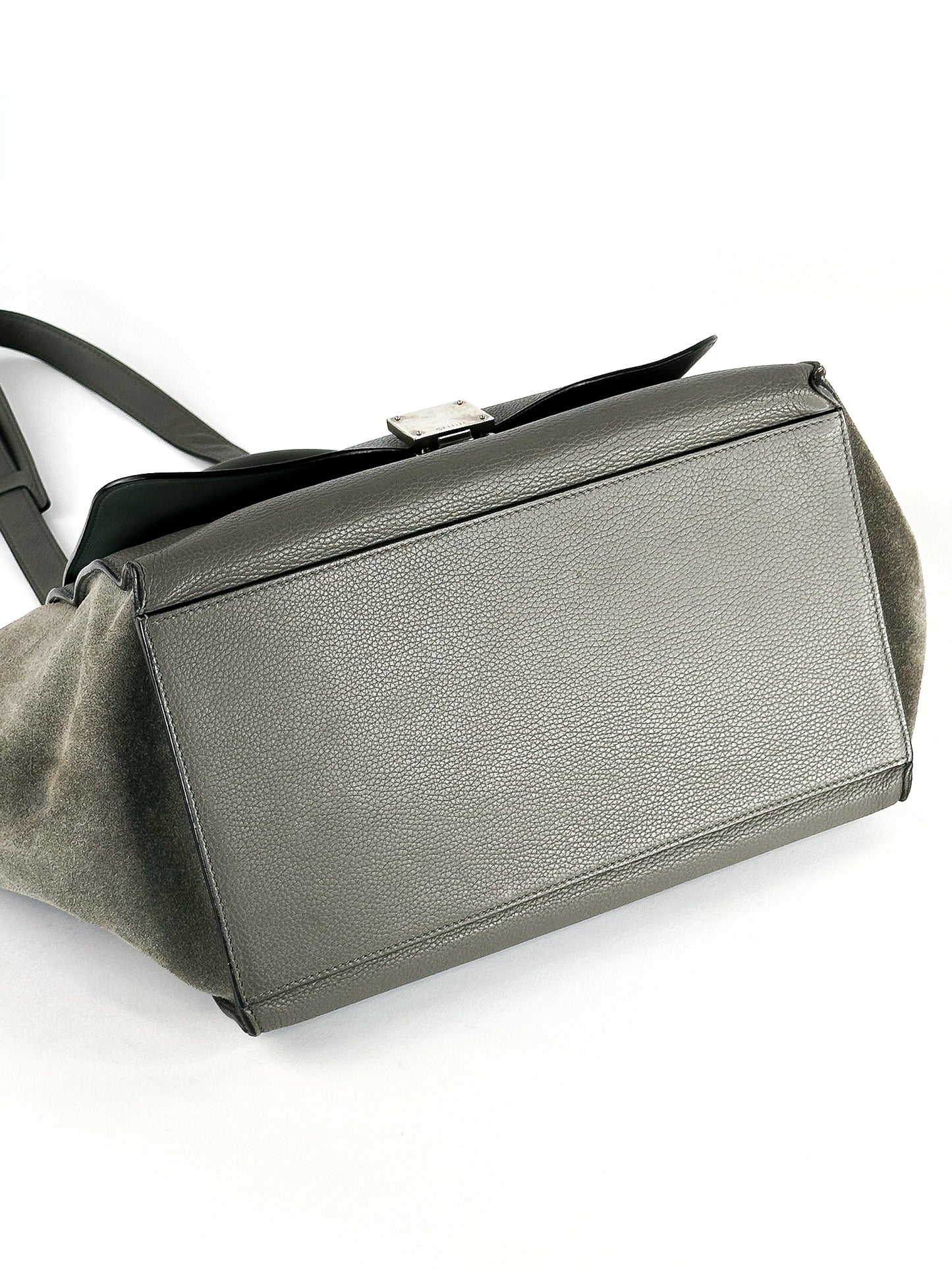 Celine Drummed Calfskin Suede Medium Trapeze