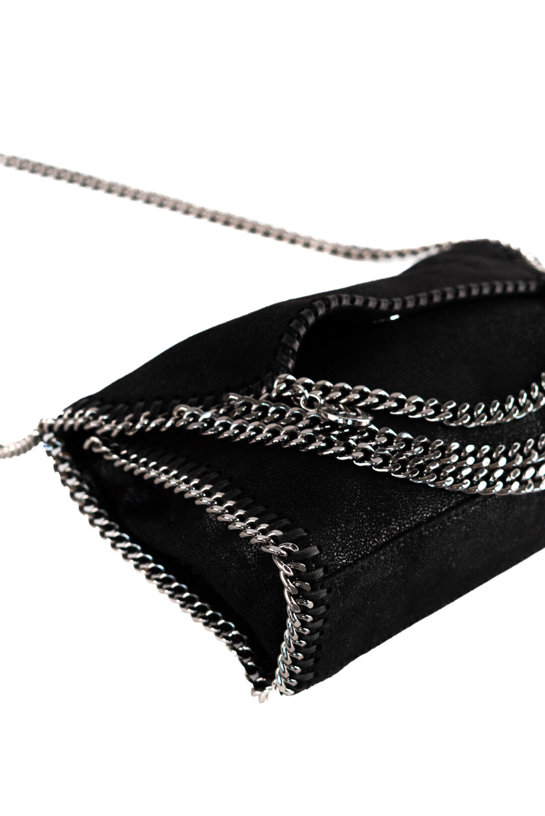 Stella Maccartney Shaggy Deer Falabella Crossbody Bag Black