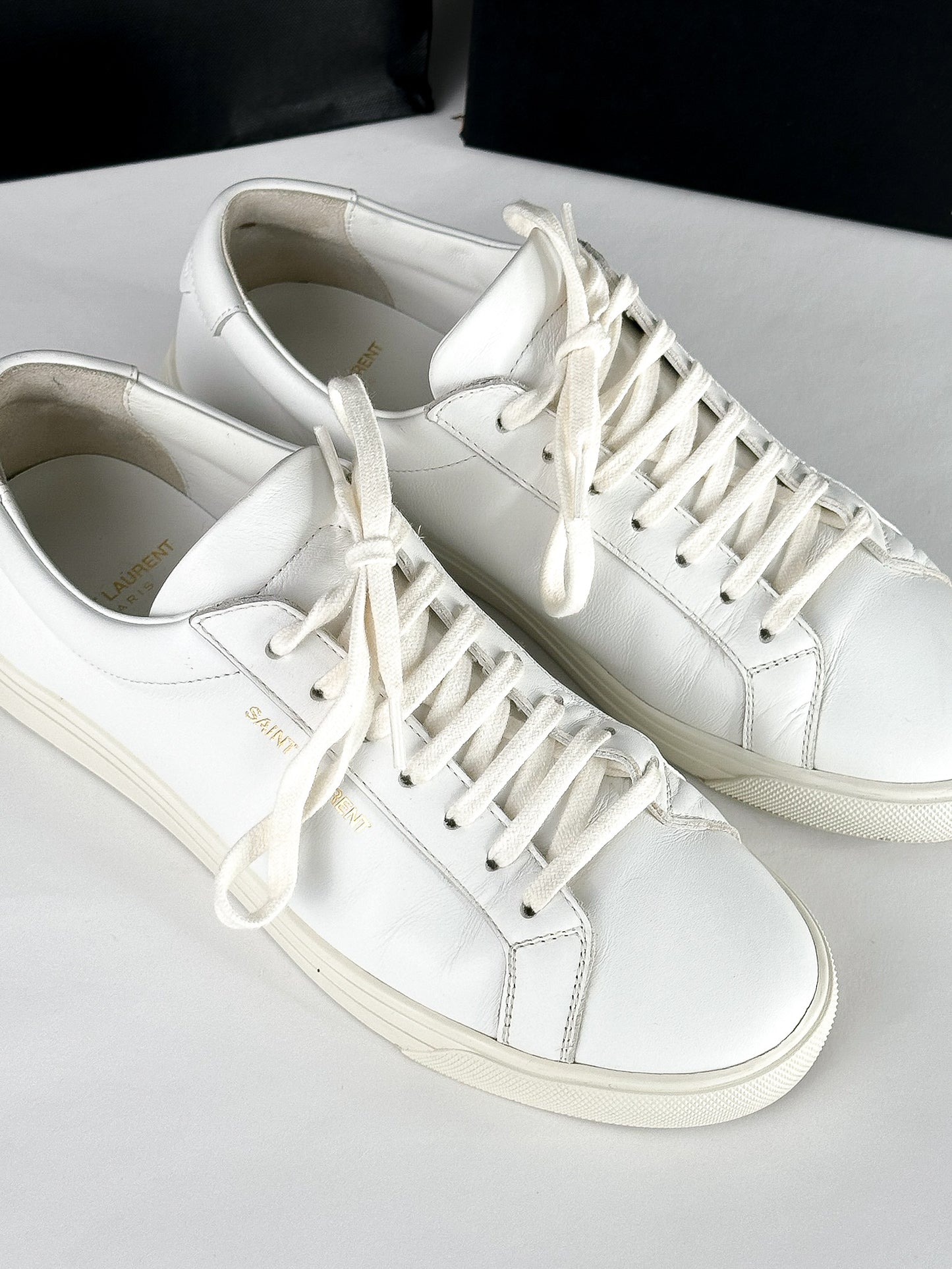 Saint Laurent Andy Low Top Leather Sneakers Size 38