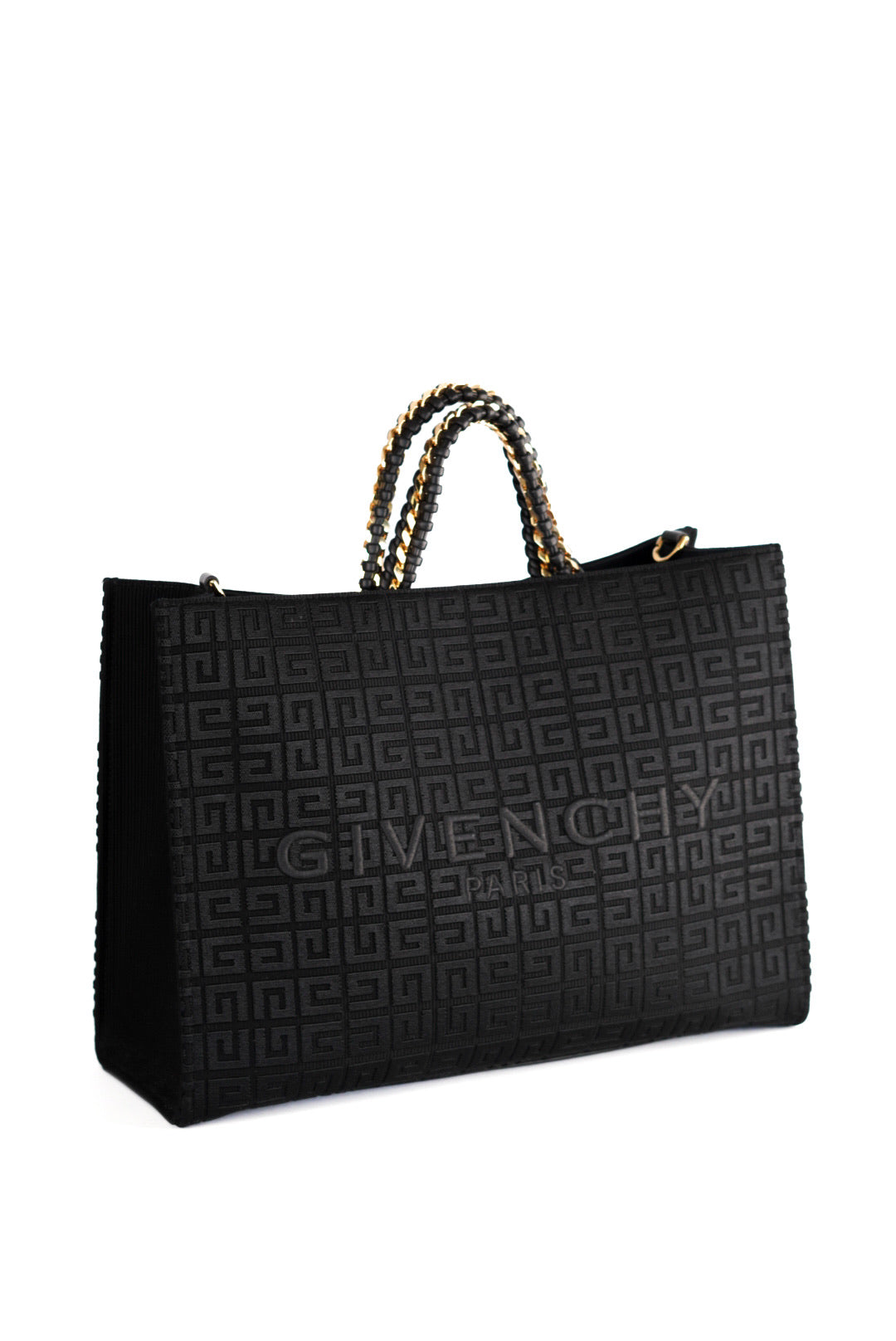 Givenchy Medium G-Tote Shopping Bag in 4G Embroidery with Chain