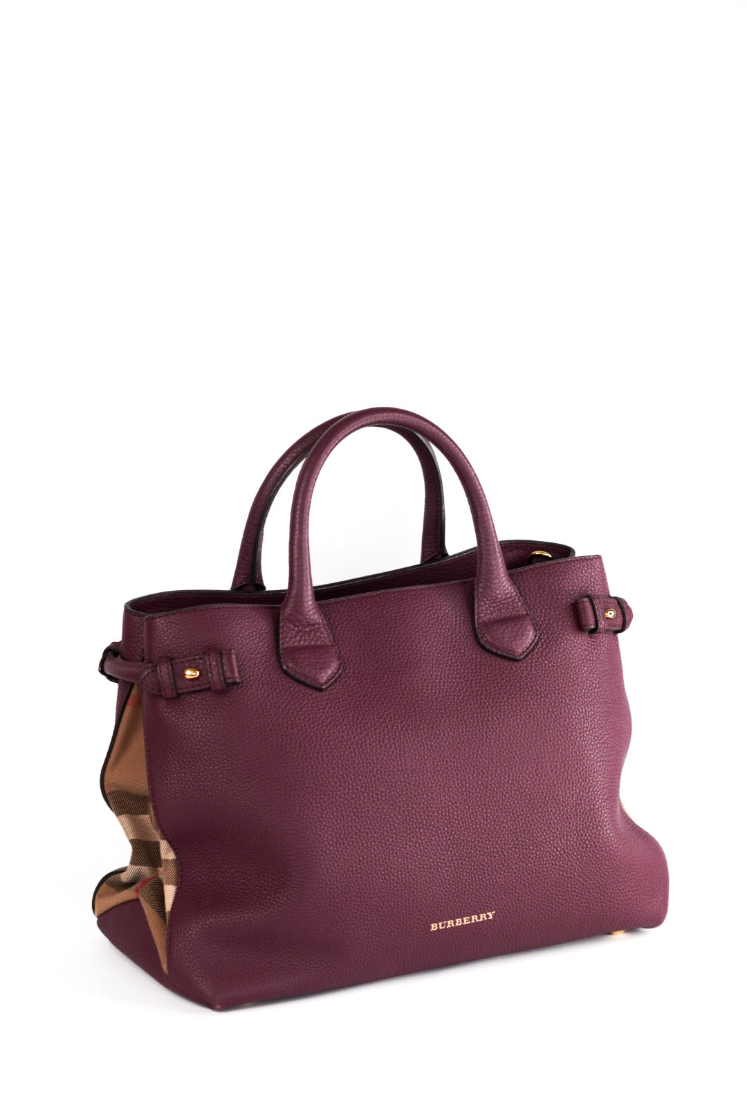 Burberry Medium Leather and House Check Banner Satchel