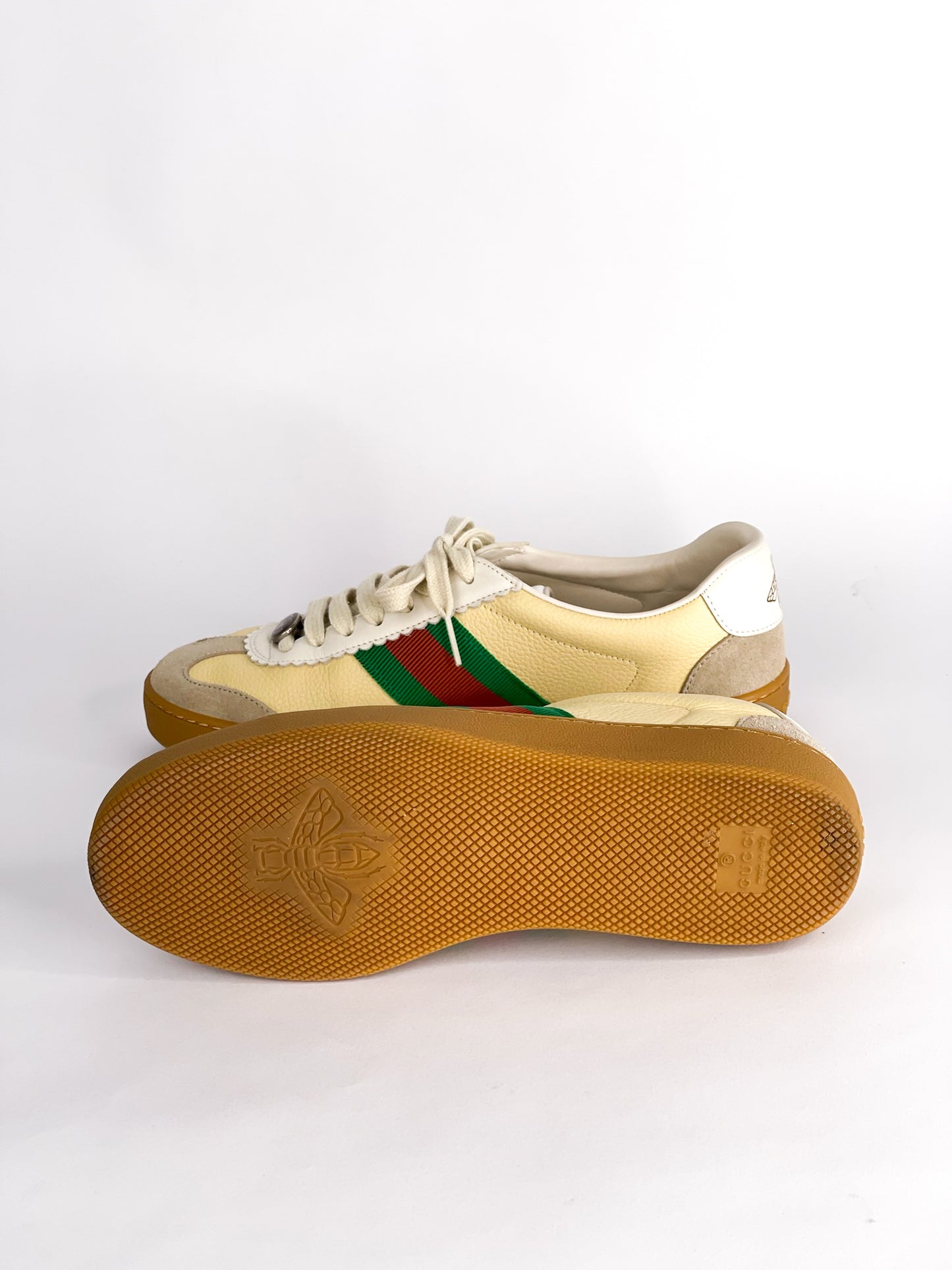 Gucci Tricolor Leather and Suede G74 Sneakers Size 37 1/2
