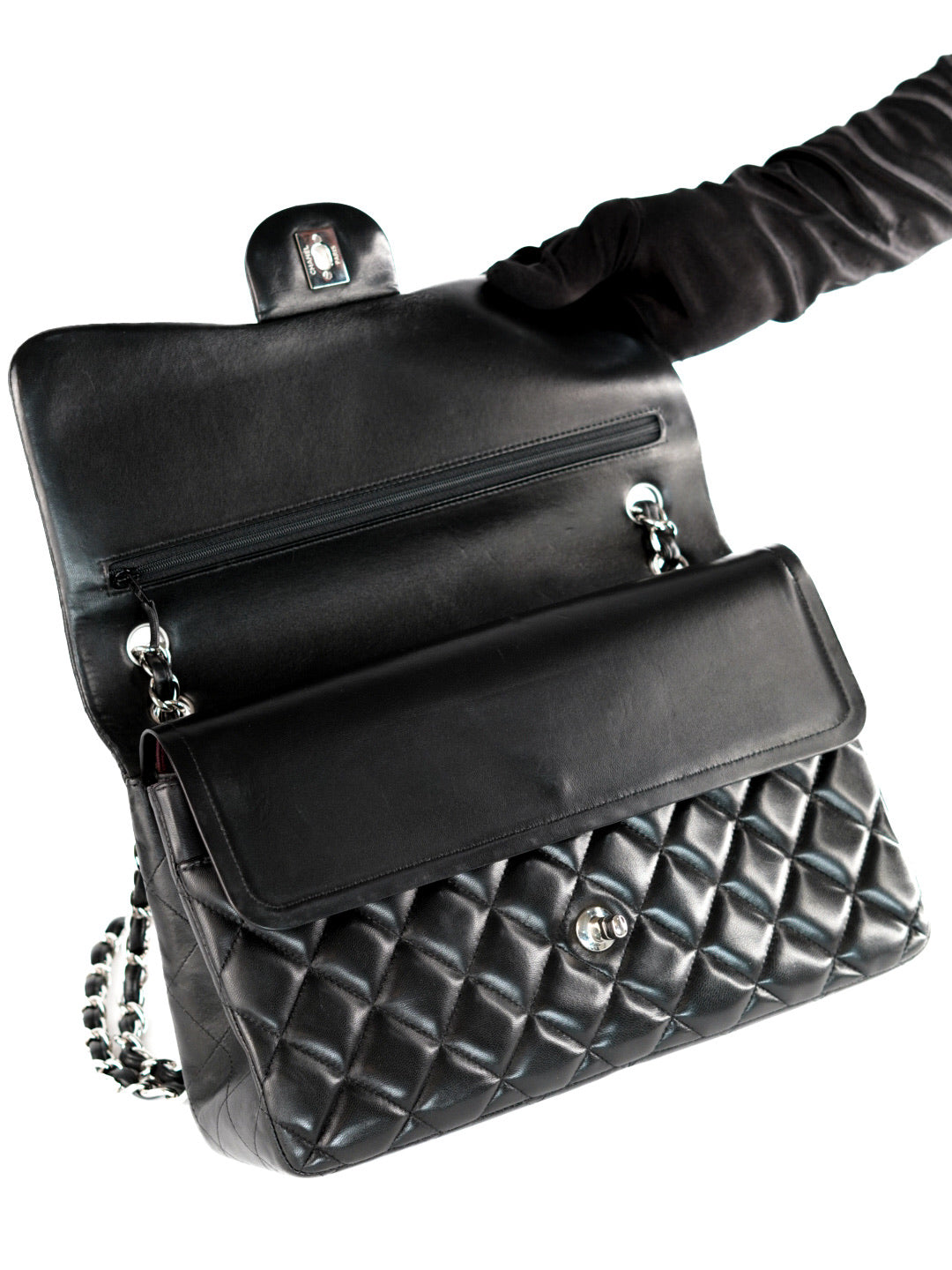Chanel Medium Double Flap Bag Lambskin Noir
