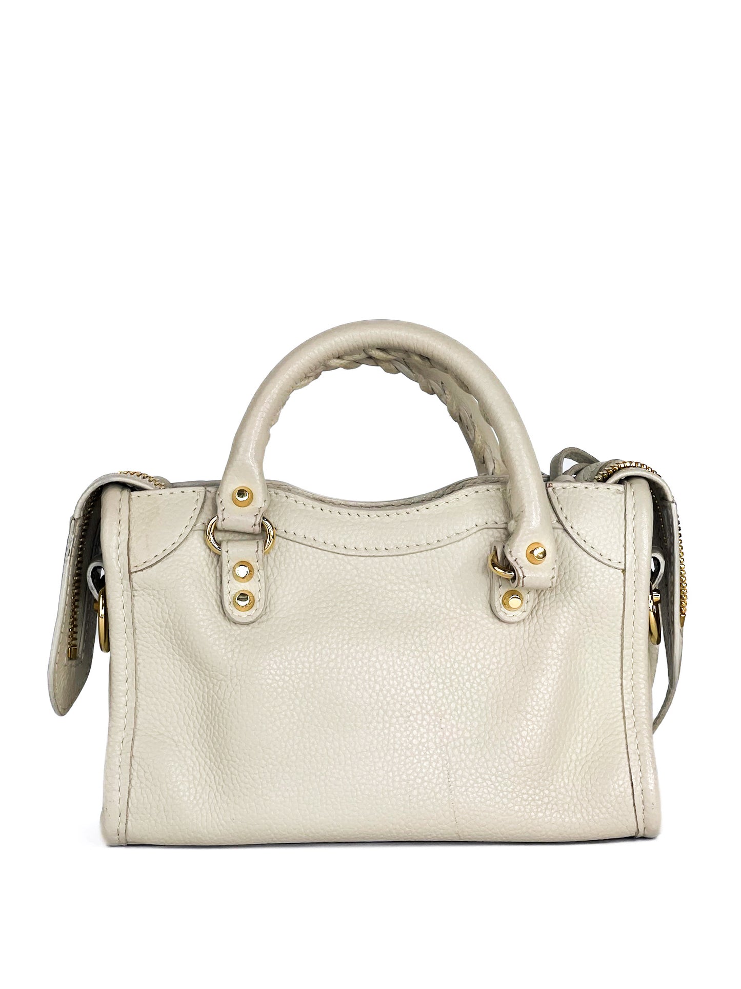 Balenciaga City Nano Blanc Creme Gold Hardware
