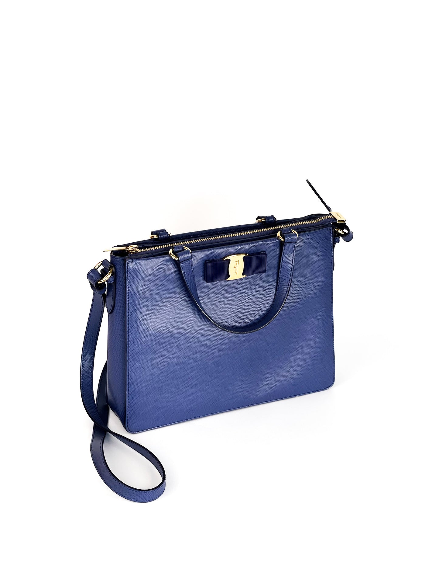Salvatore Ferragamo Printed Calfskin Tracy Vara Tote New Iris
