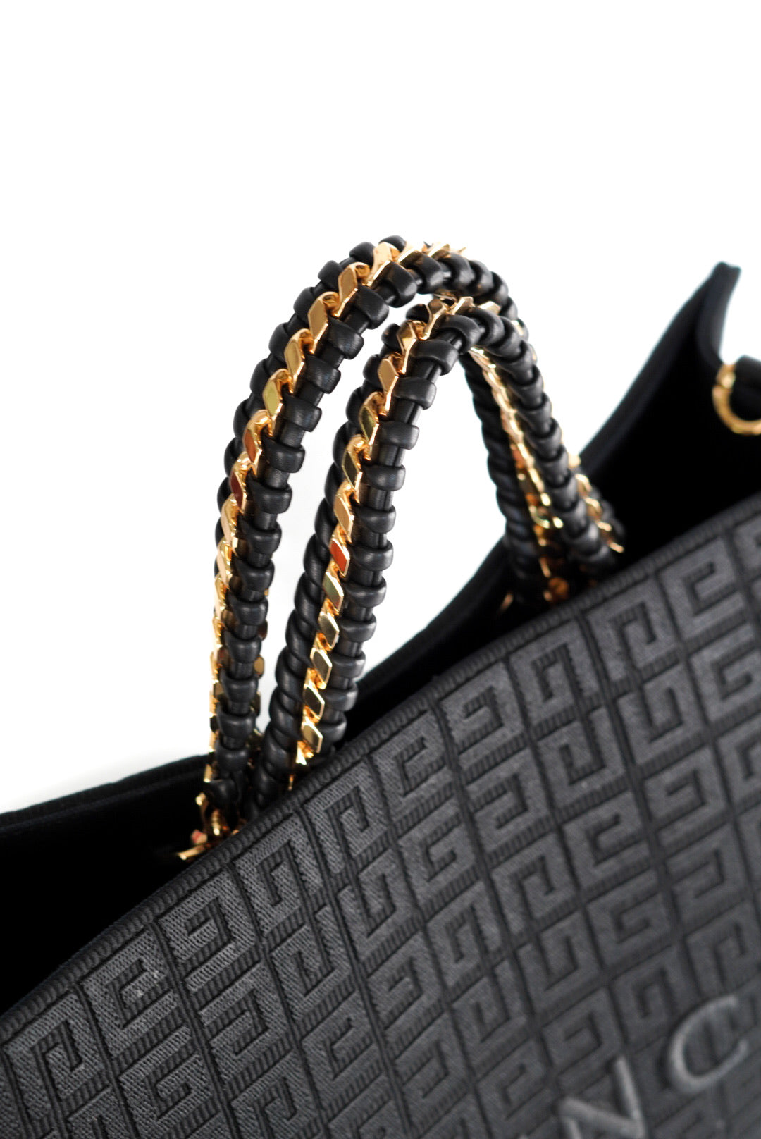 Givenchy Medium G-Tote Shopping Bag in 4G Embroidery with Chain