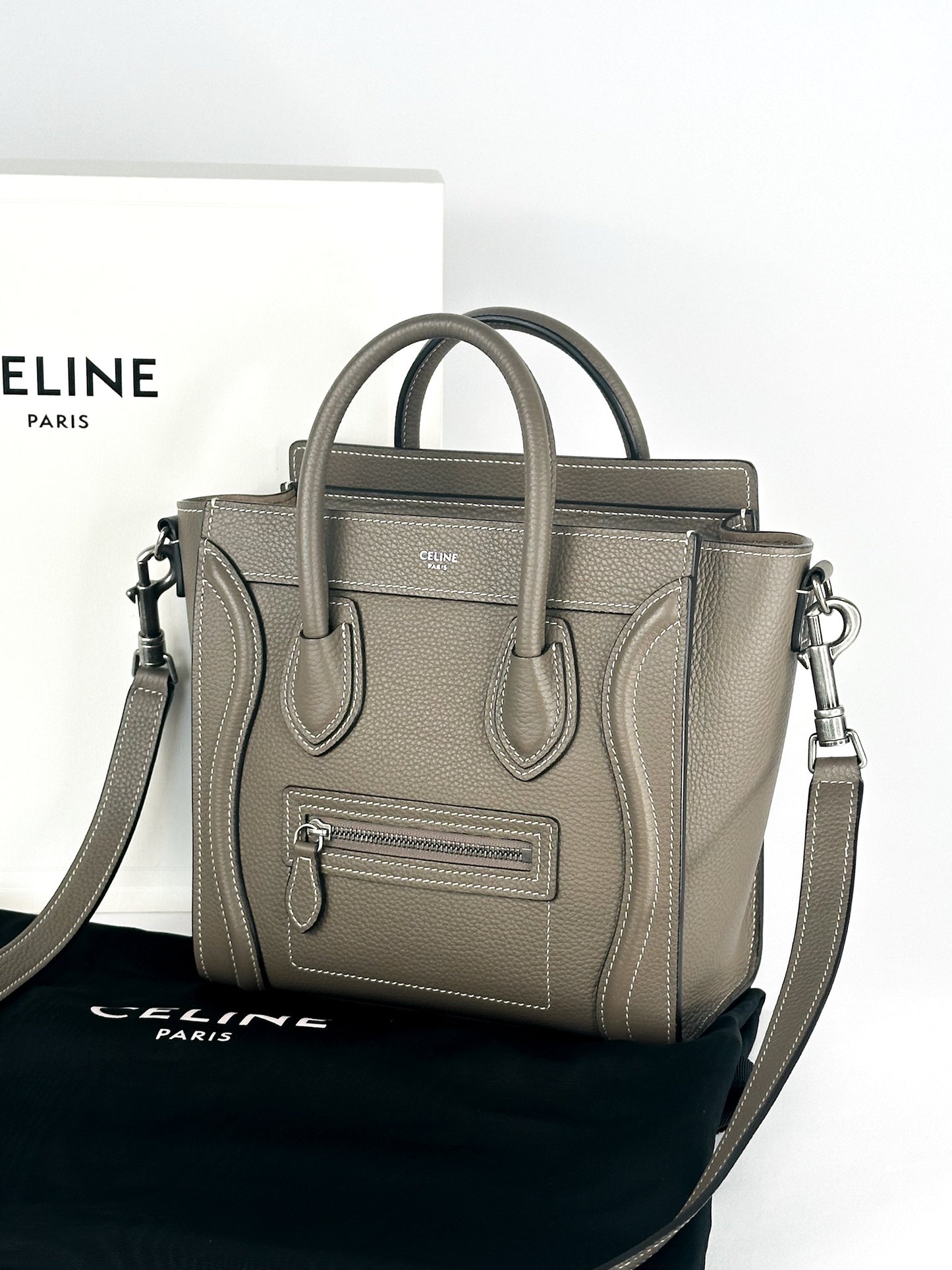 Celine Nano Luggage in Drummed Calfskin