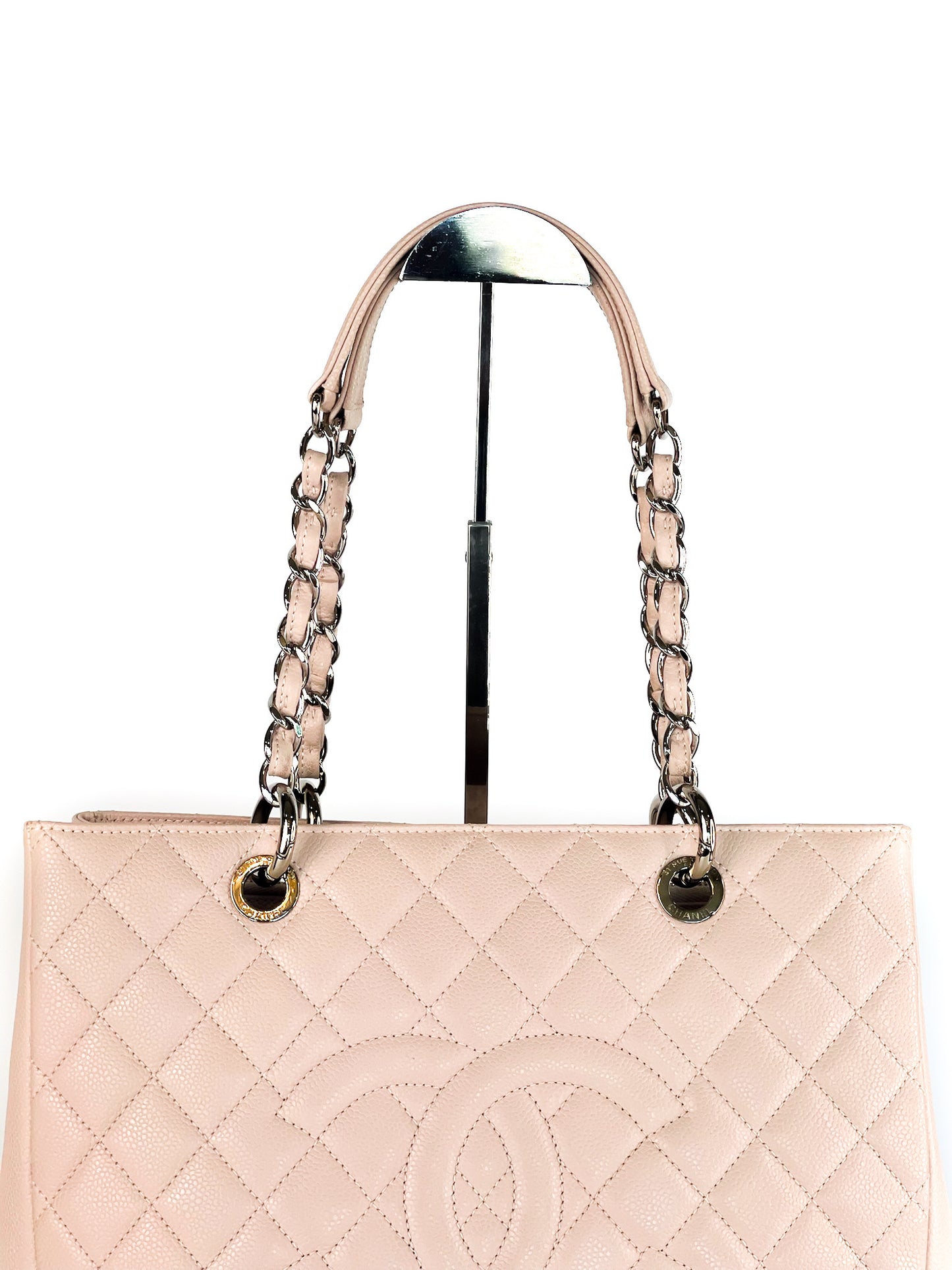Chanel Caviar Grand Shopping Tote (GST) Quilted Caviar Leather Silver Hardware