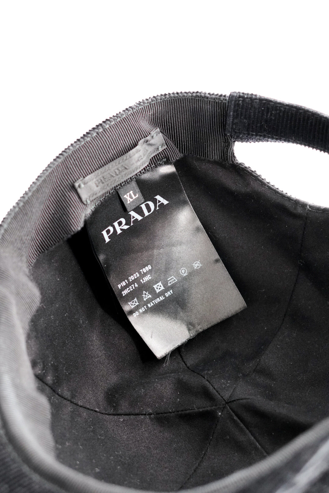 Prada Triangle-Logo Corduroy Cap