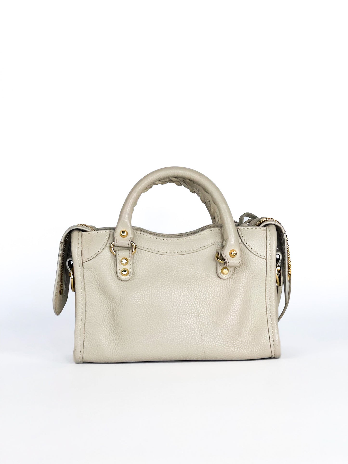 Balenciaga City Nano Blanc Creme Gold Hardware