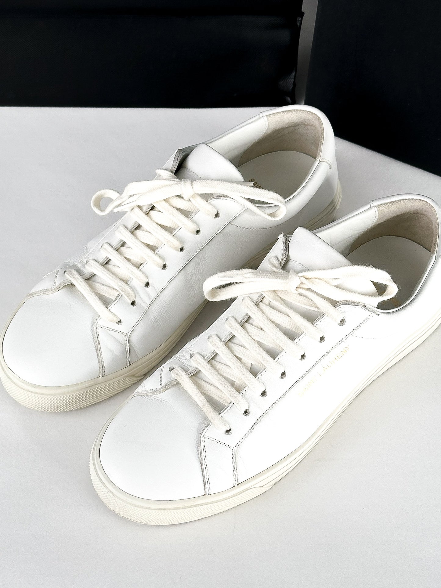 Saint Laurent Andy Low Top Leather Sneakers Size 38