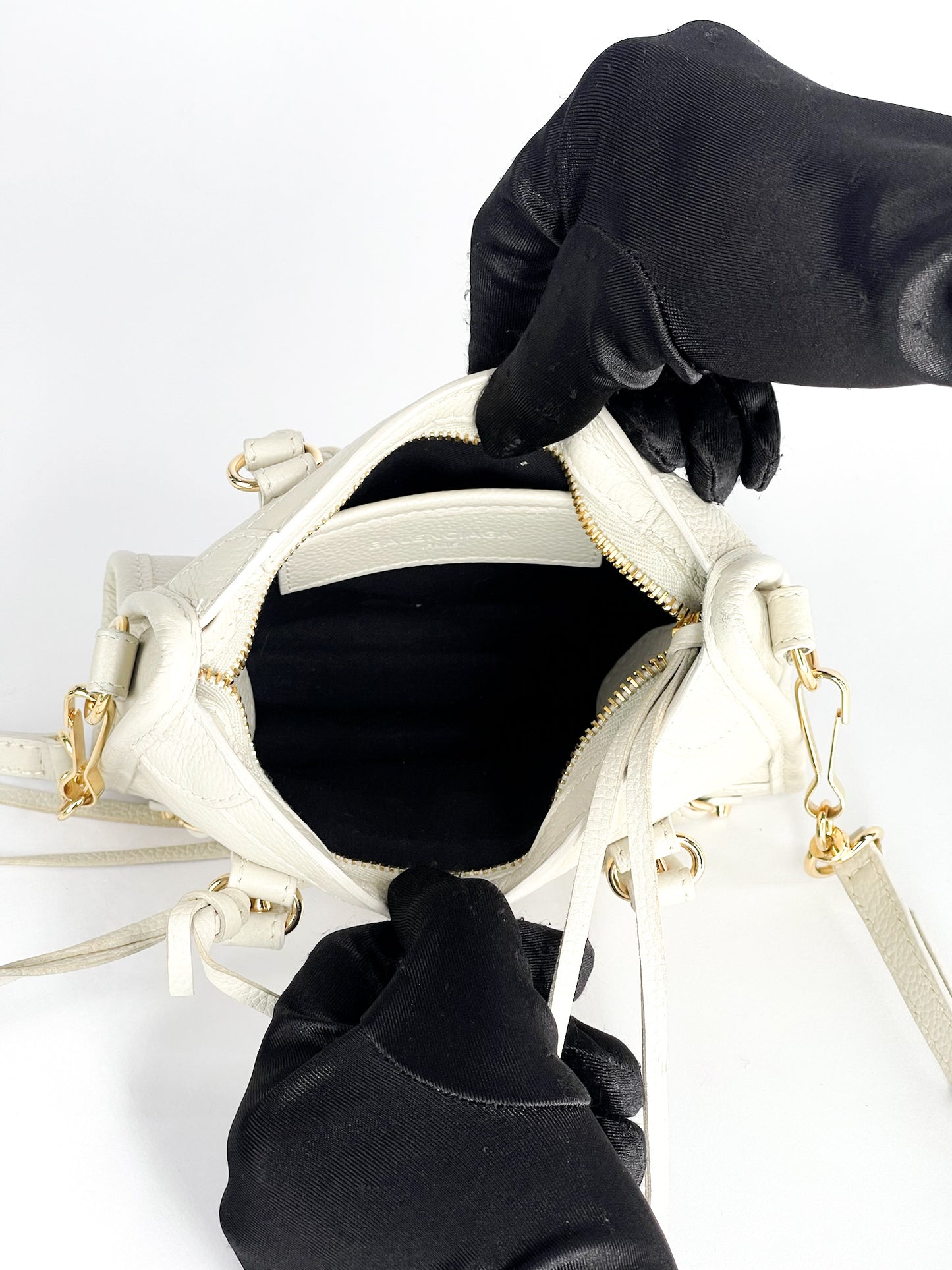 Balenciaga City Nano Blanc Creme Gold Hardware