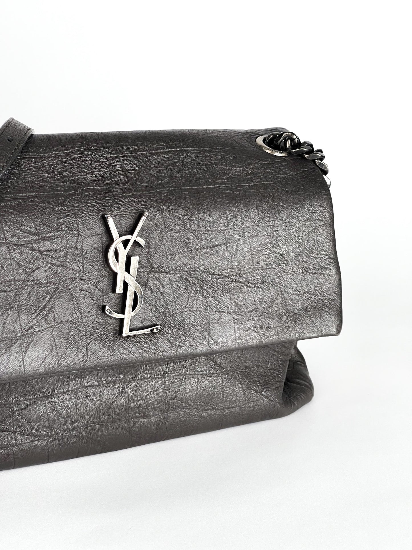 Saint Laurent West Hollywood Shoulder Bag Crocodile Embossed Leather Medium
