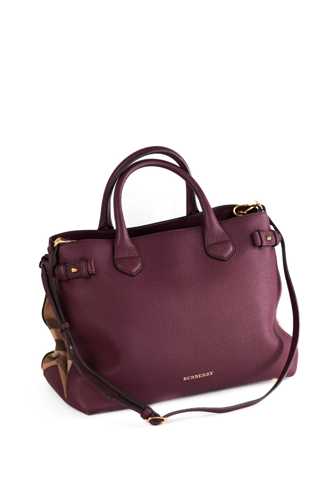 Burberry Medium Leather and House Check Banner Satchel