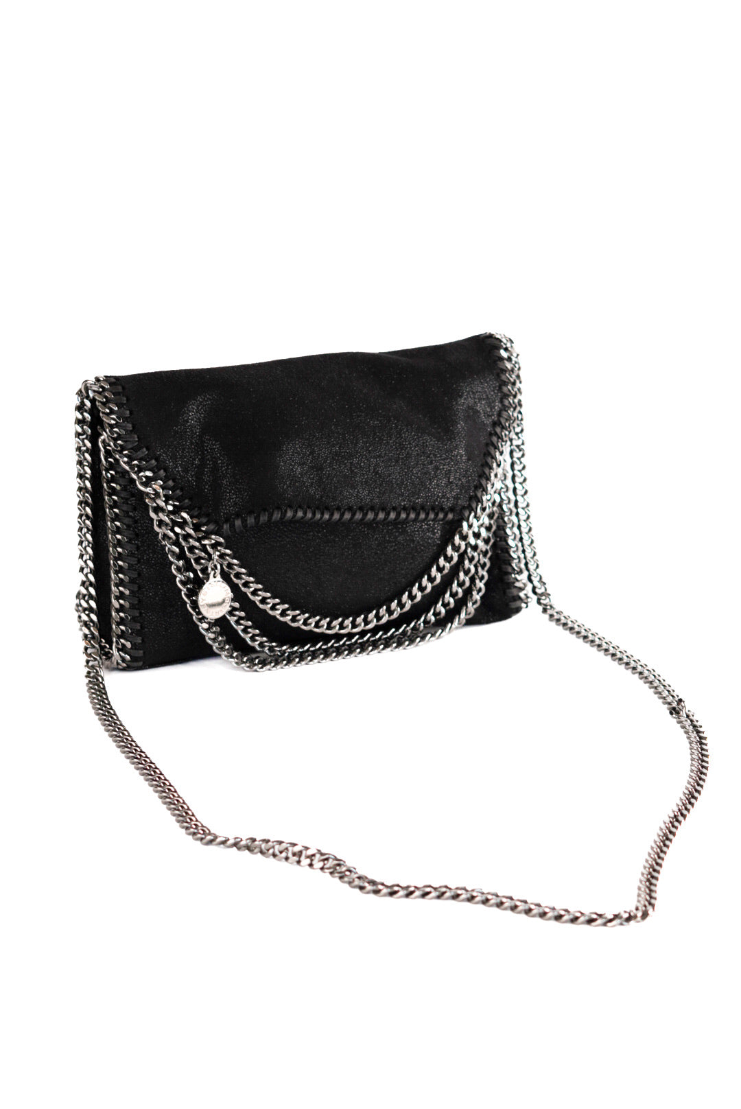 Stella Maccartney Shaggy Deer Falabella Crossbody Bag Black