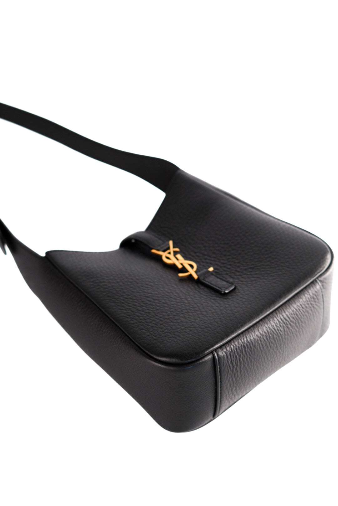 Saint Laurent Grained Calfskin Baby Le 5 A 7 Supple Hobo Black