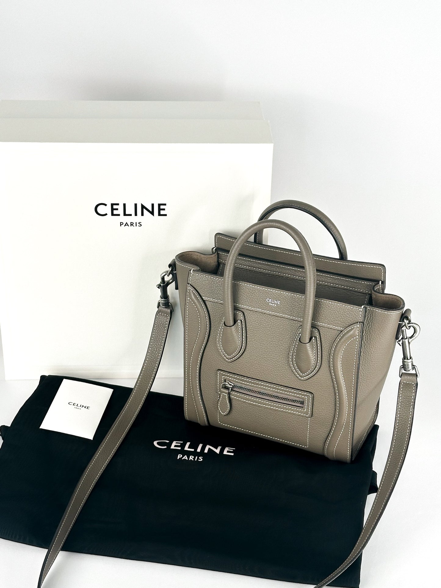 Celine Nano Luggage in Drummed Calfskin
