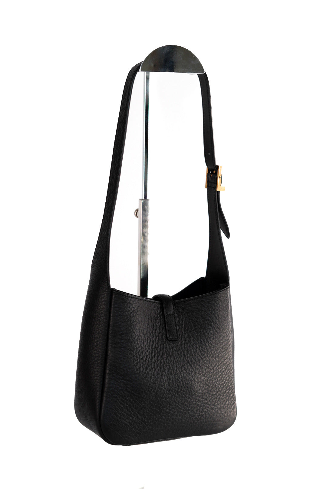 Saint Laurent Grained Calfskin Baby Le 5 A 7 Supple Hobo Black