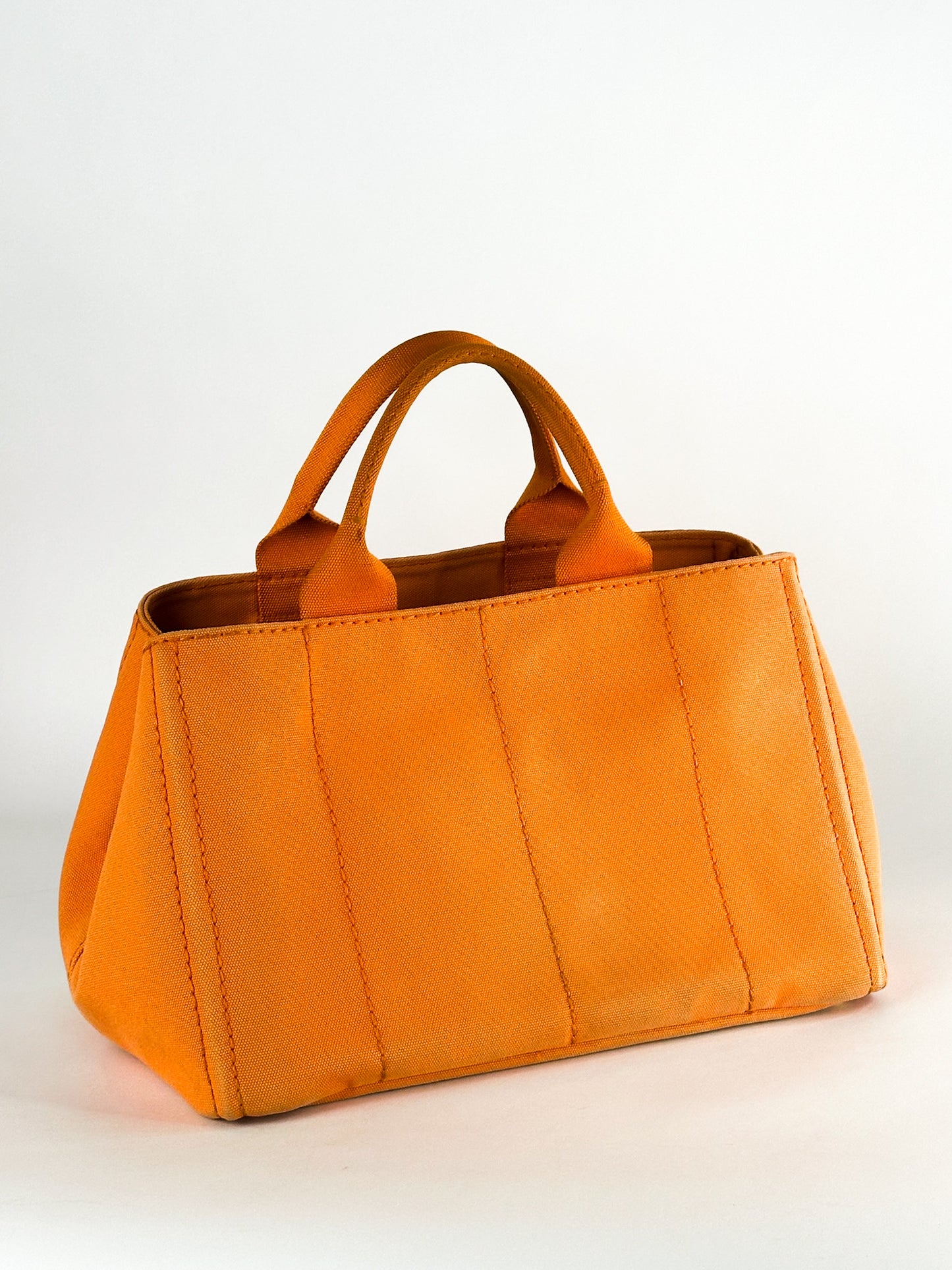 Prada Canapa Canvas Satchel Orange