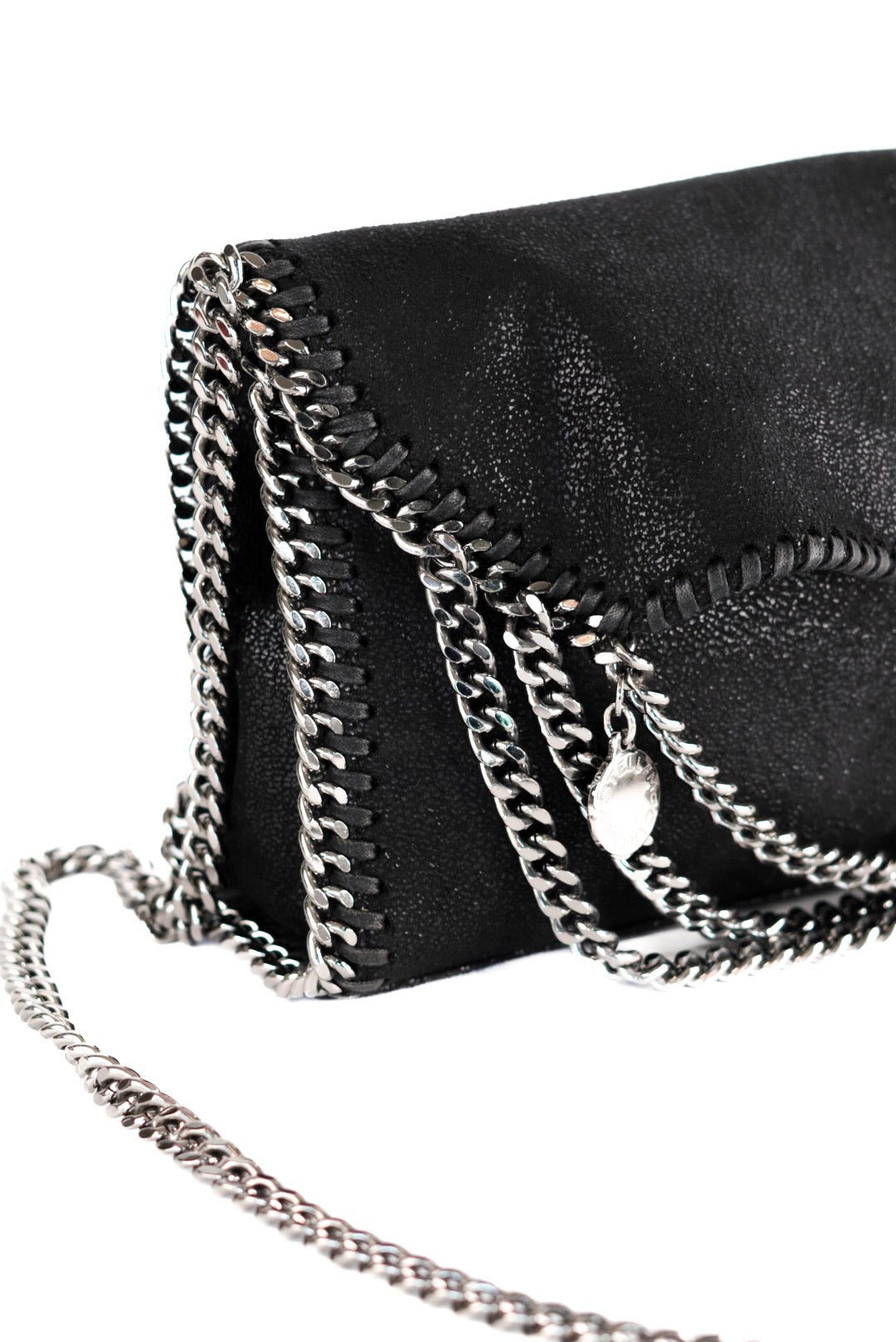 Stella Maccartney Shaggy Deer Falabella Crossbody Bag Black
