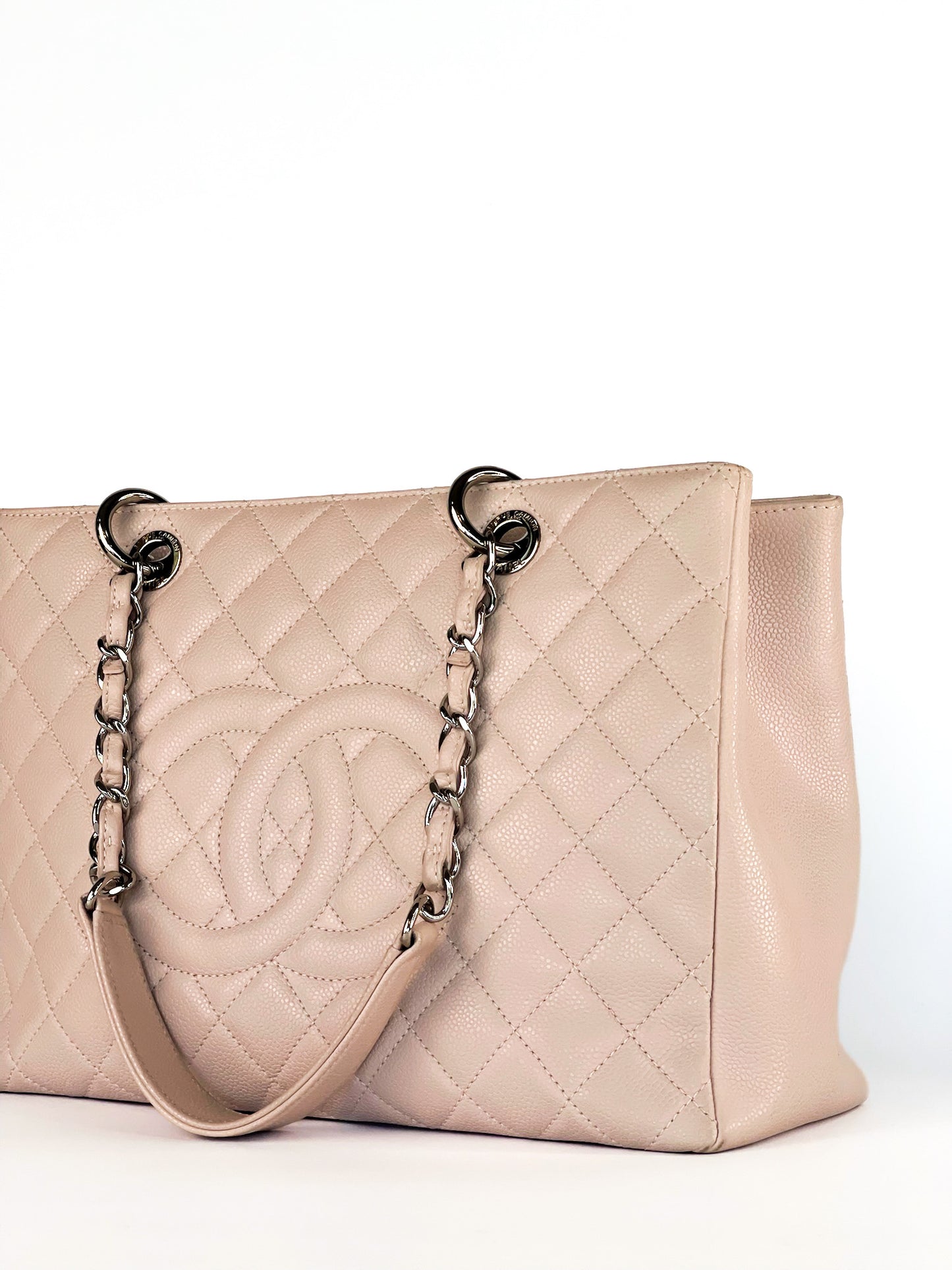 Chanel Caviar Grand Shopping Tote (GST) Quilted Caviar Leather Silver Hardware