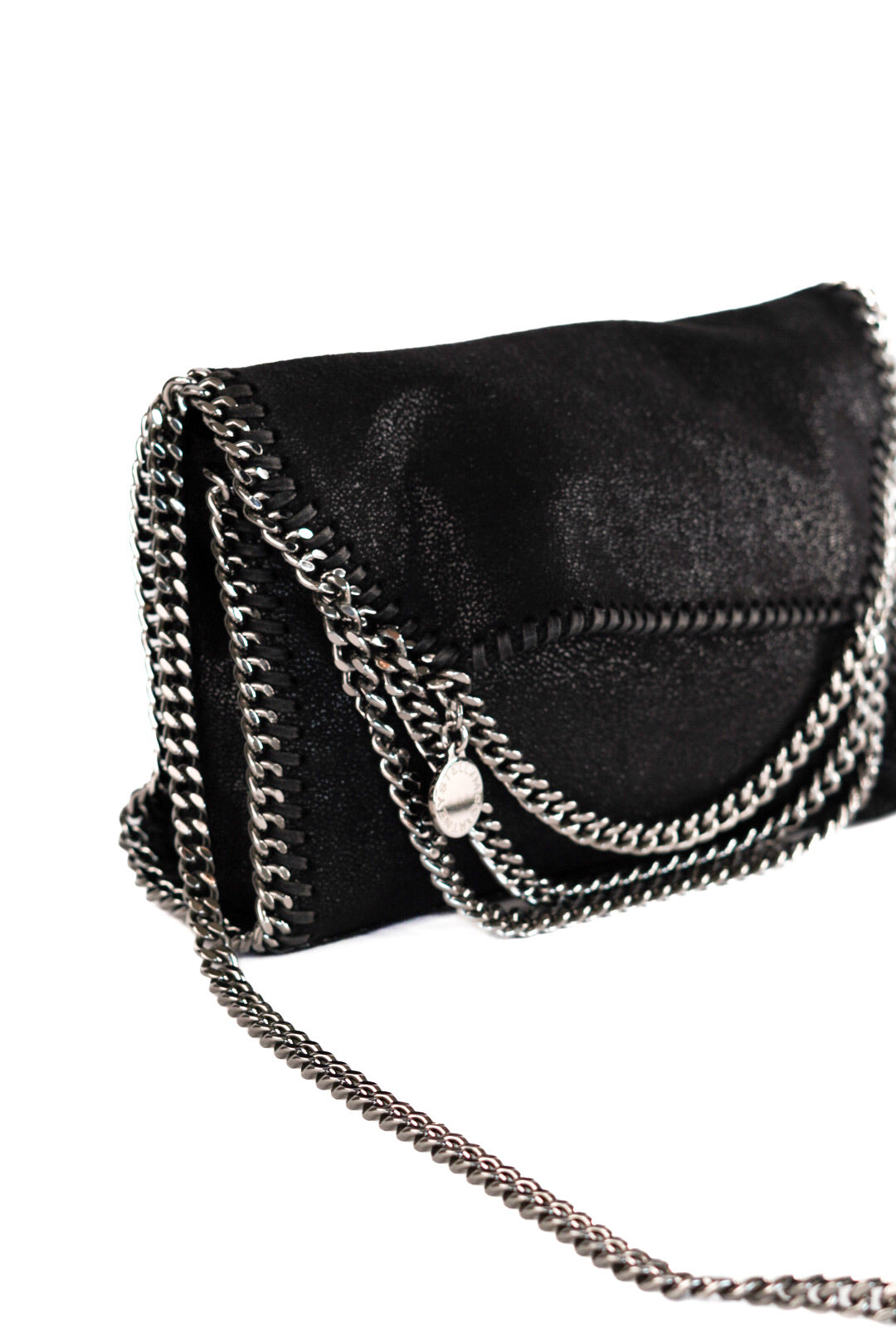 Stella Maccartney Shaggy Deer Falabella Crossbody Bag Black