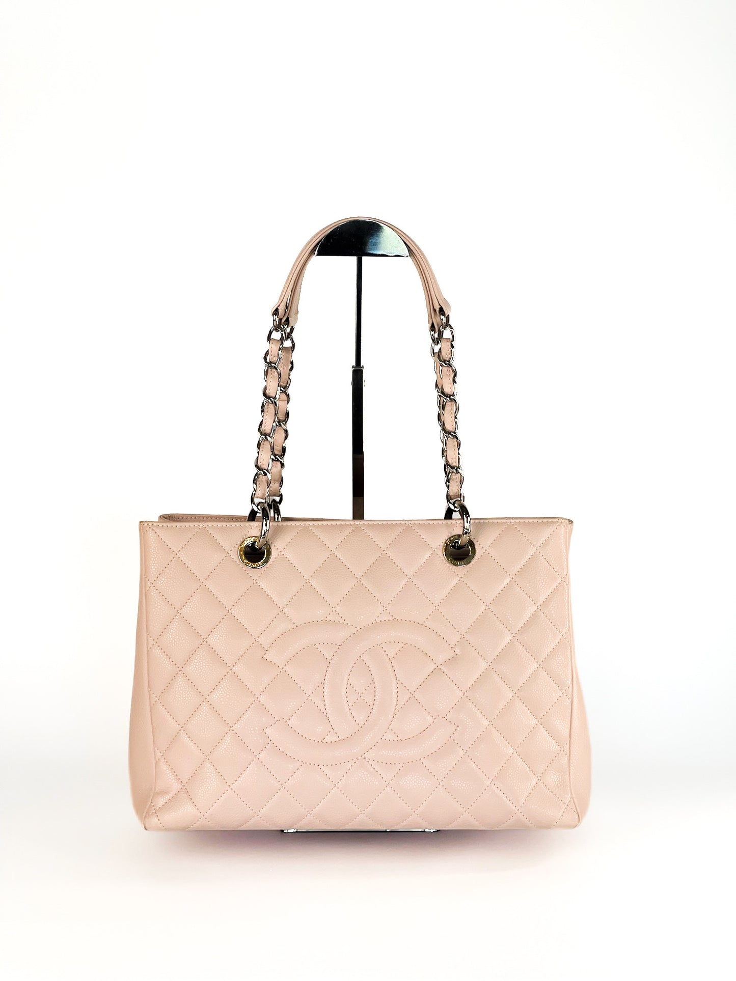 Chanel Caviar Grand Shopping Tote (GST) Quilted Caviar Leather Silver Hardware