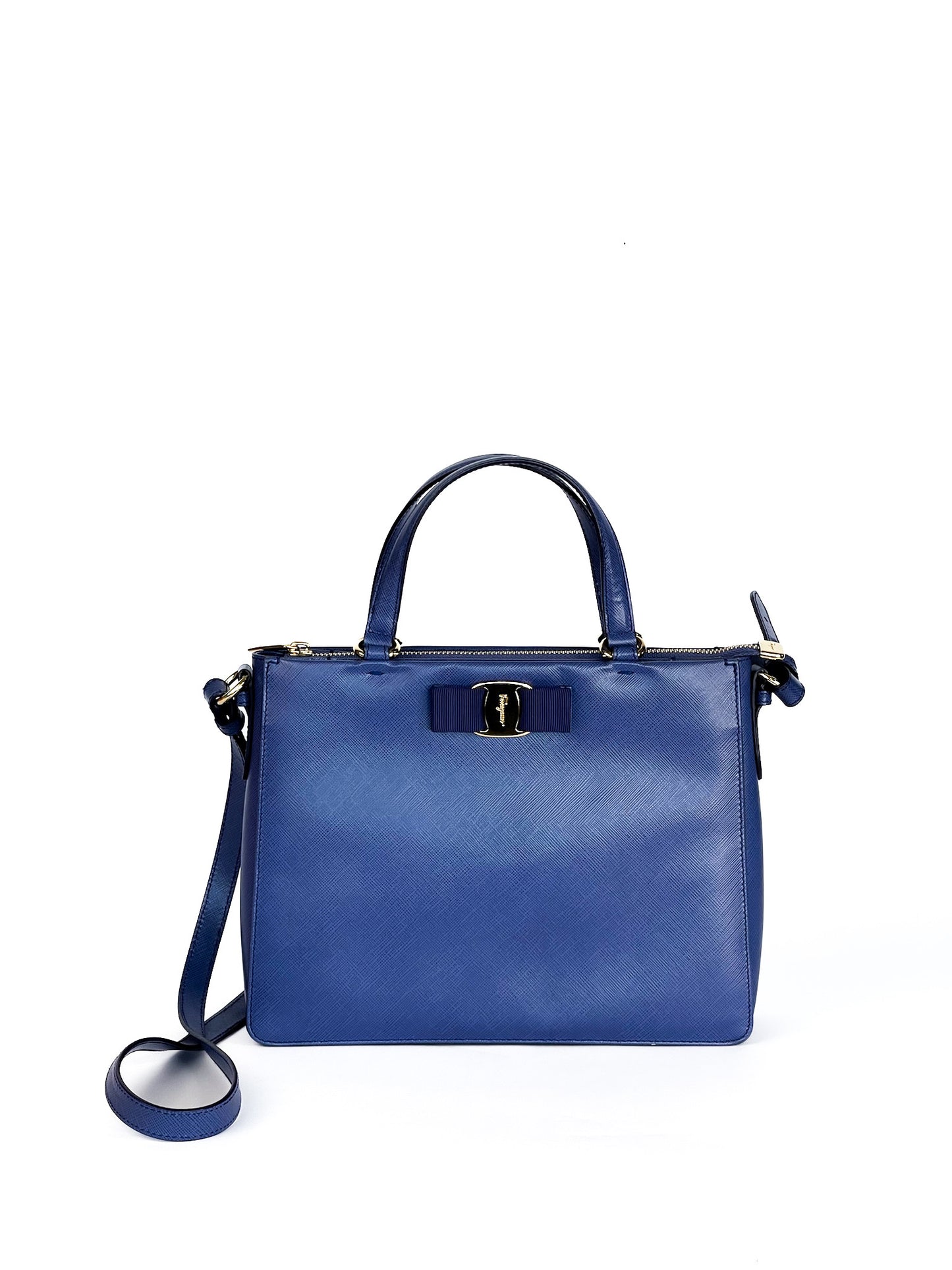 Salvatore Ferragamo Printed Calfskin Tracy Vara Tote New Iris