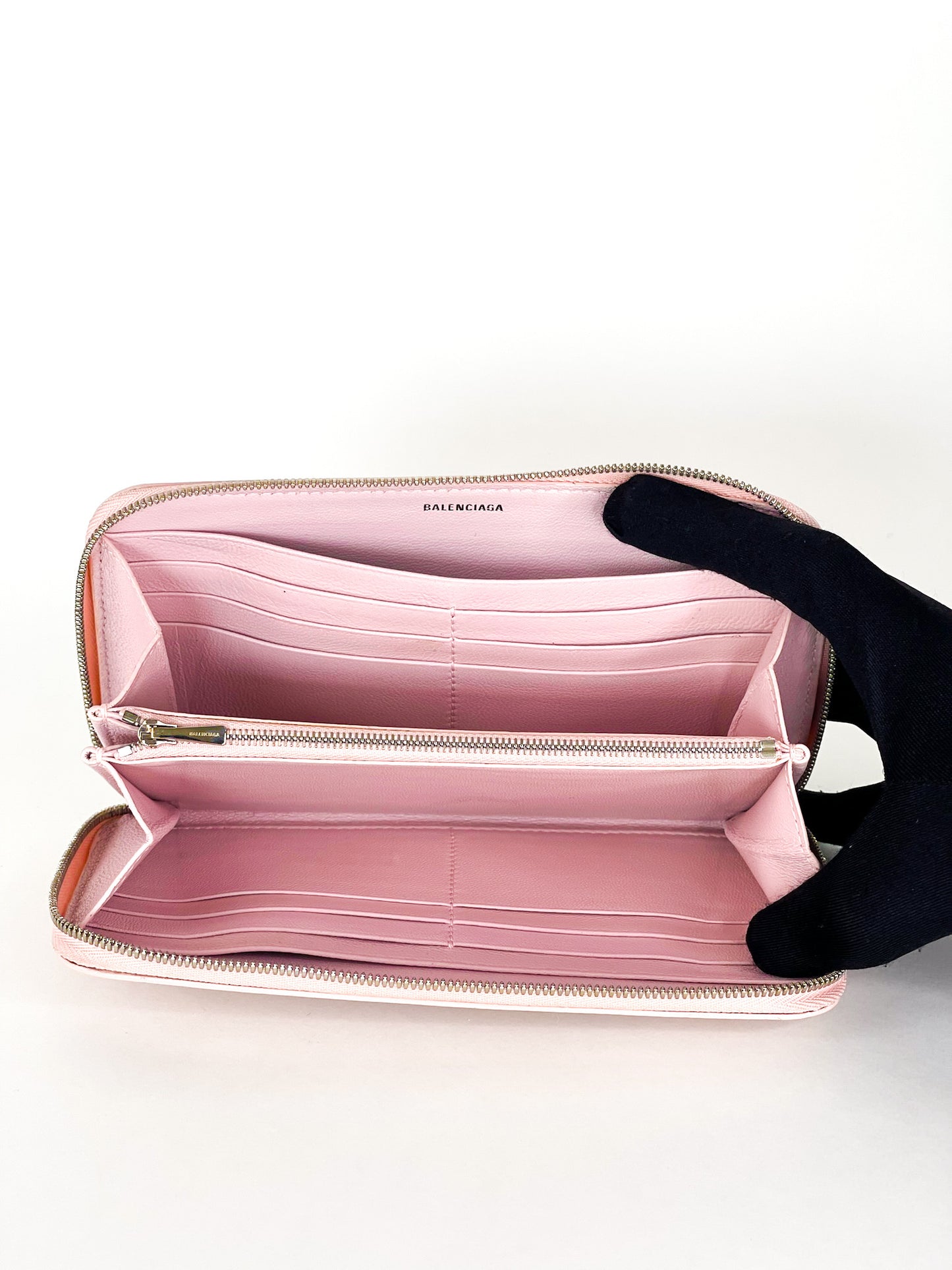 Balenciaga Long Wallet in Pink Leather