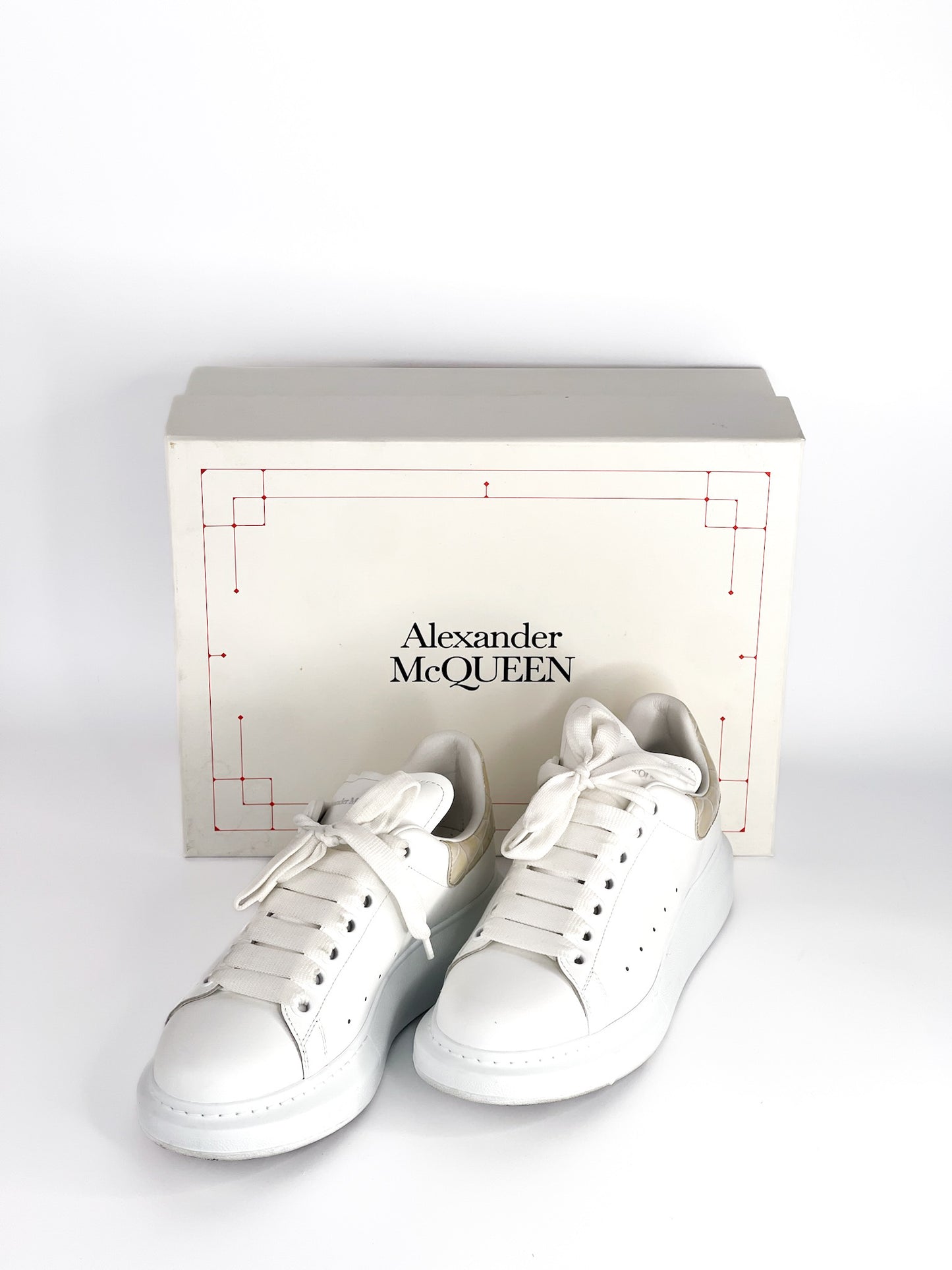 Alexander McQueen White Leather Sneakers Size 38
