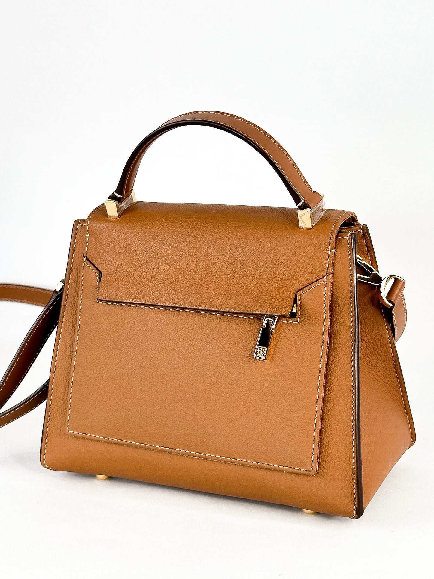 Carolina Herrera Doma Insignia Satchel Small in Cognac
