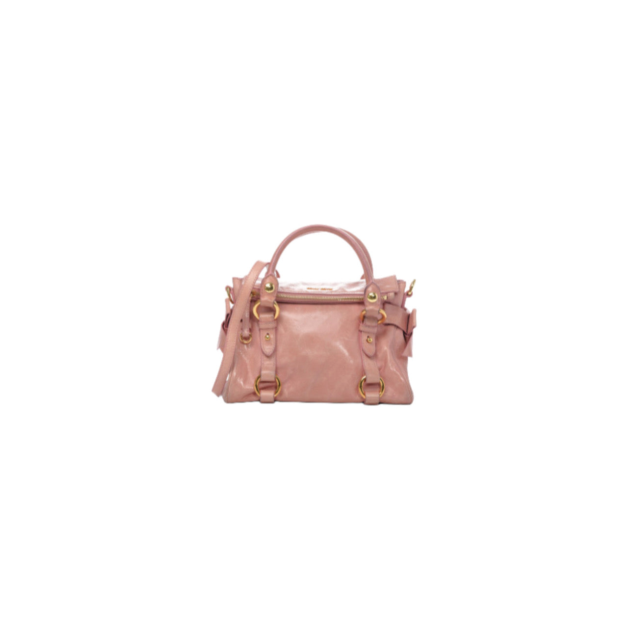 Miu Miu Vitello Lux Mini Bow Bag Mughetto