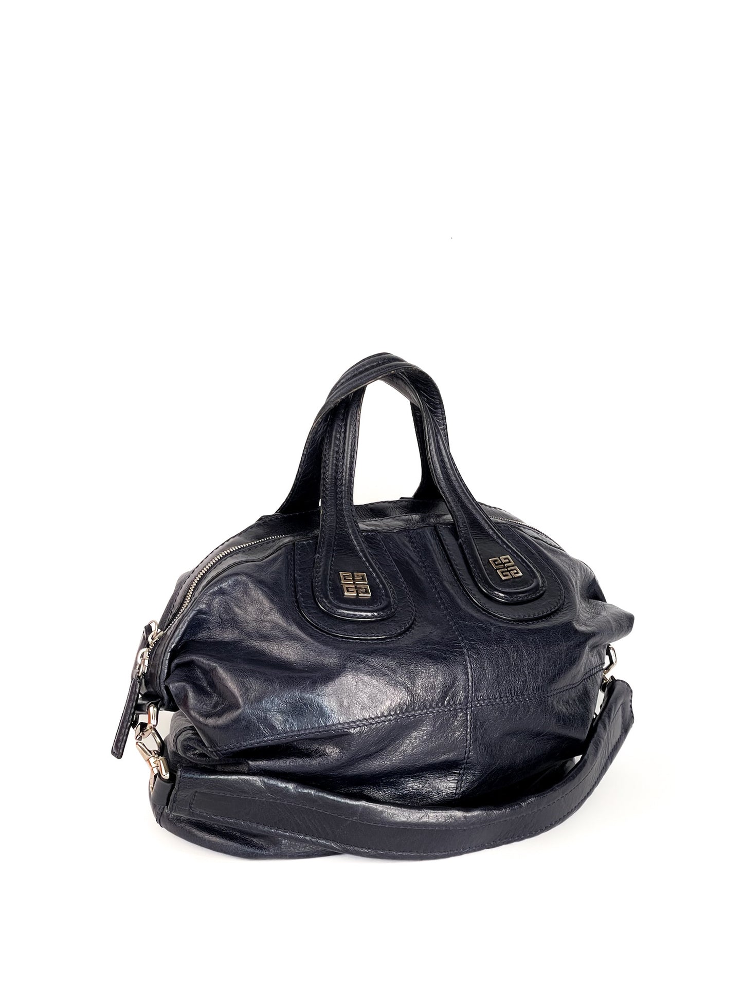 Givenchy Pebbled Lambskin Zip Animation Medium Nightingale Navy