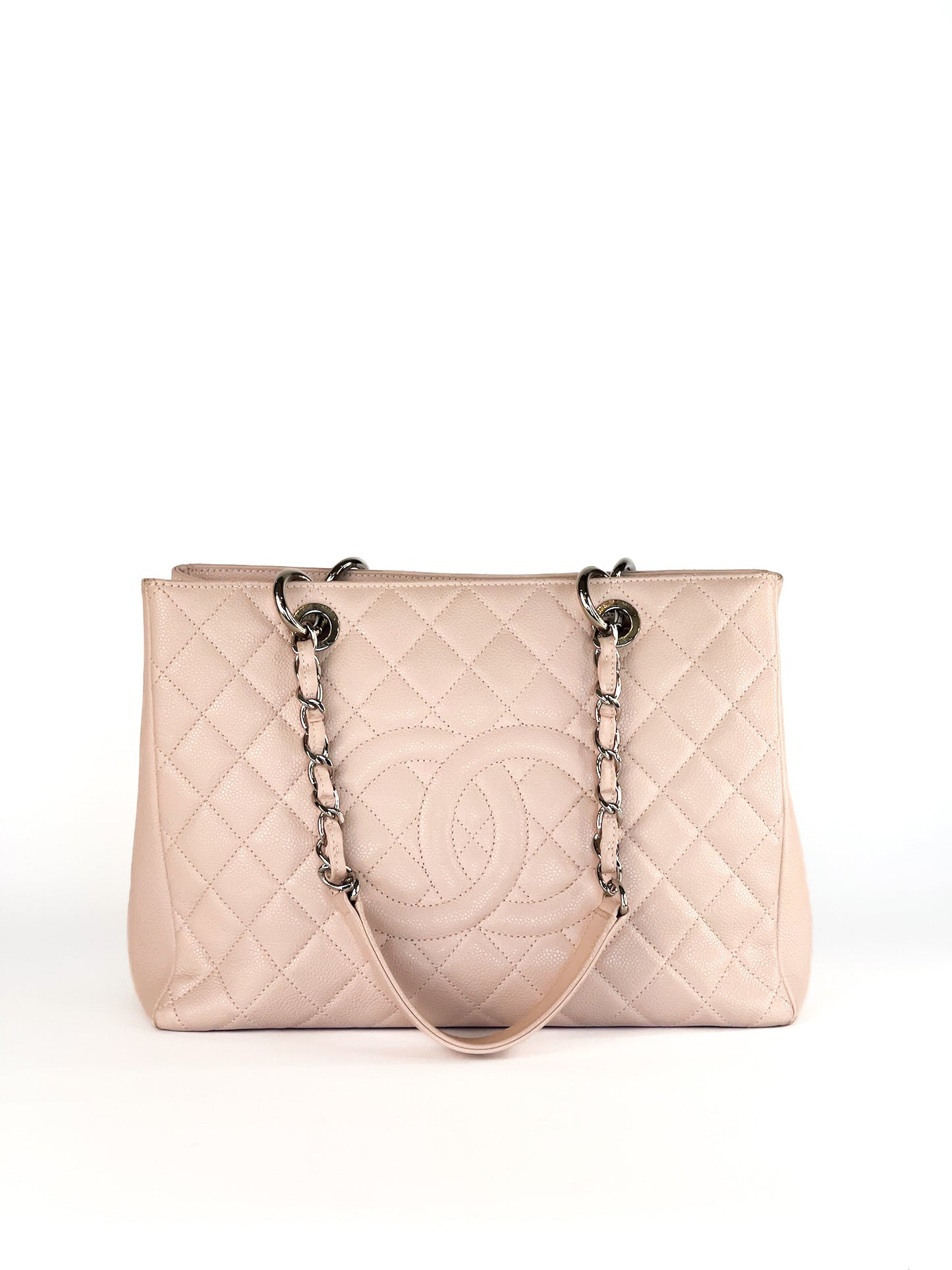 Chanel Caviar Grand Shopping Tote (GST) Quilted Caviar Leather Silver Hardware