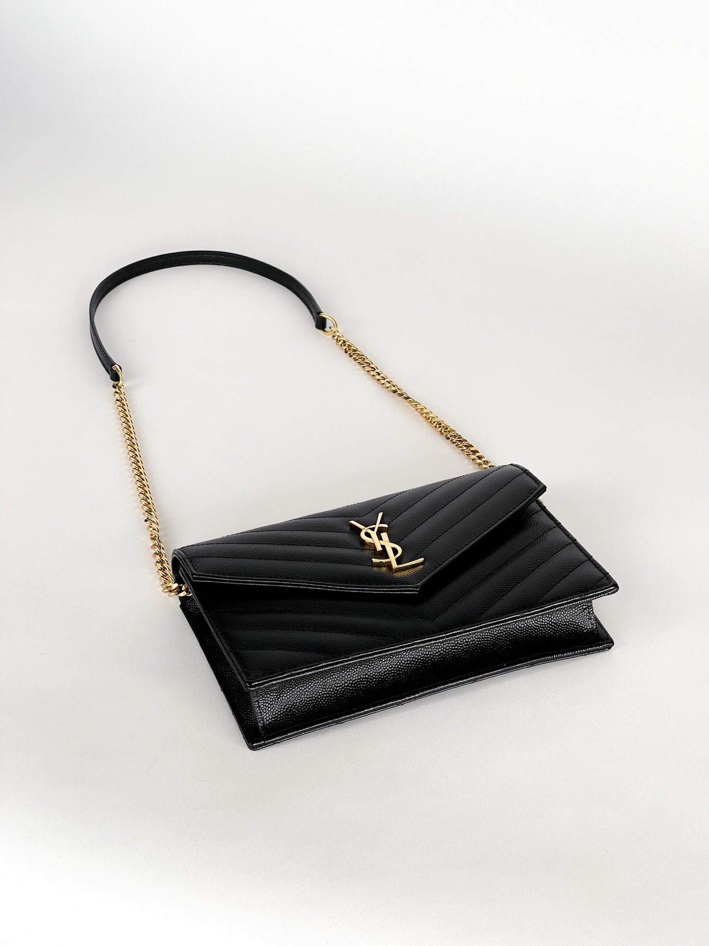 Saint Laurent Matelassé Wallet on Chain