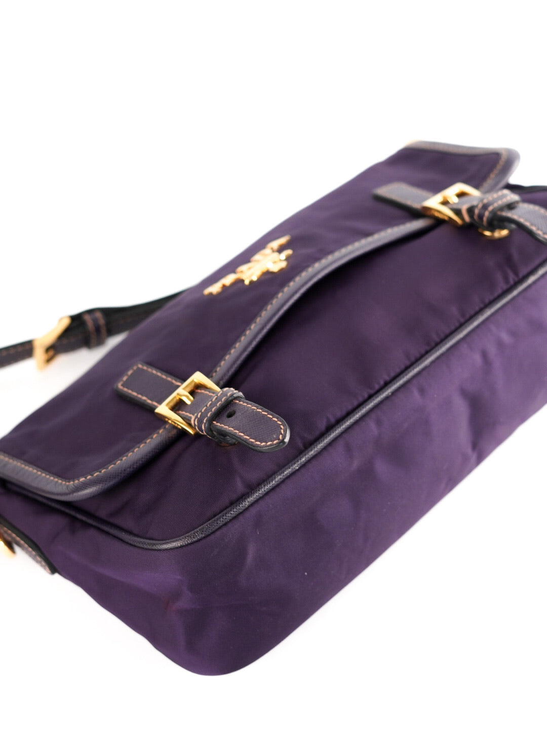 Prada Tessuto Nylon Saffiano Small Flap Messenger Bag