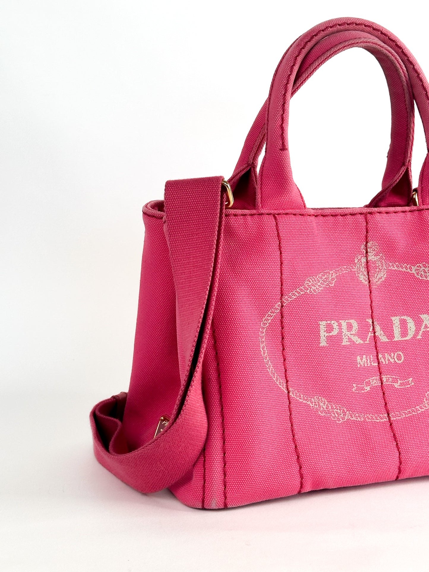 Prada Canapa Tote Pink Small