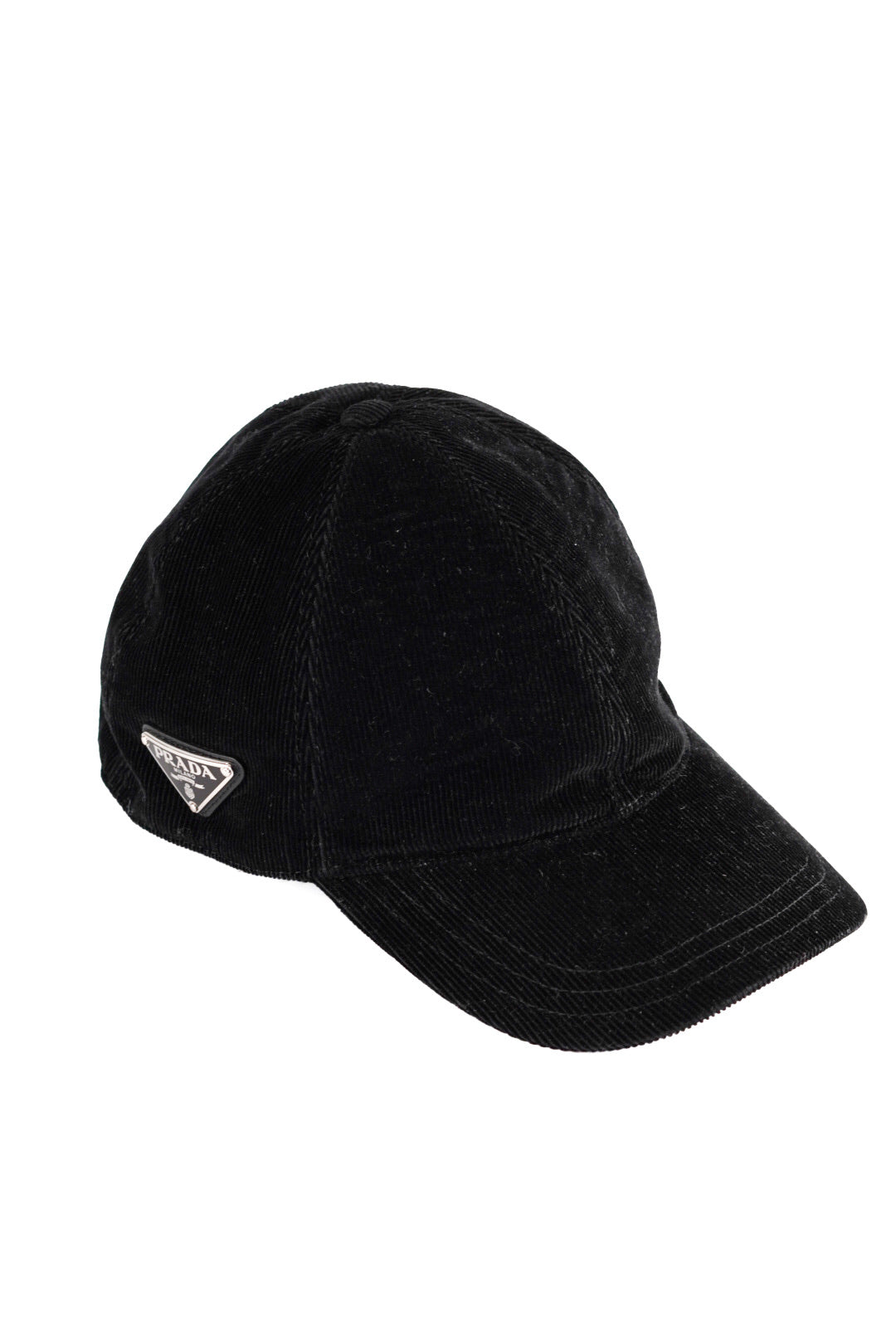 Prada Triangle-Logo Corduroy Cap