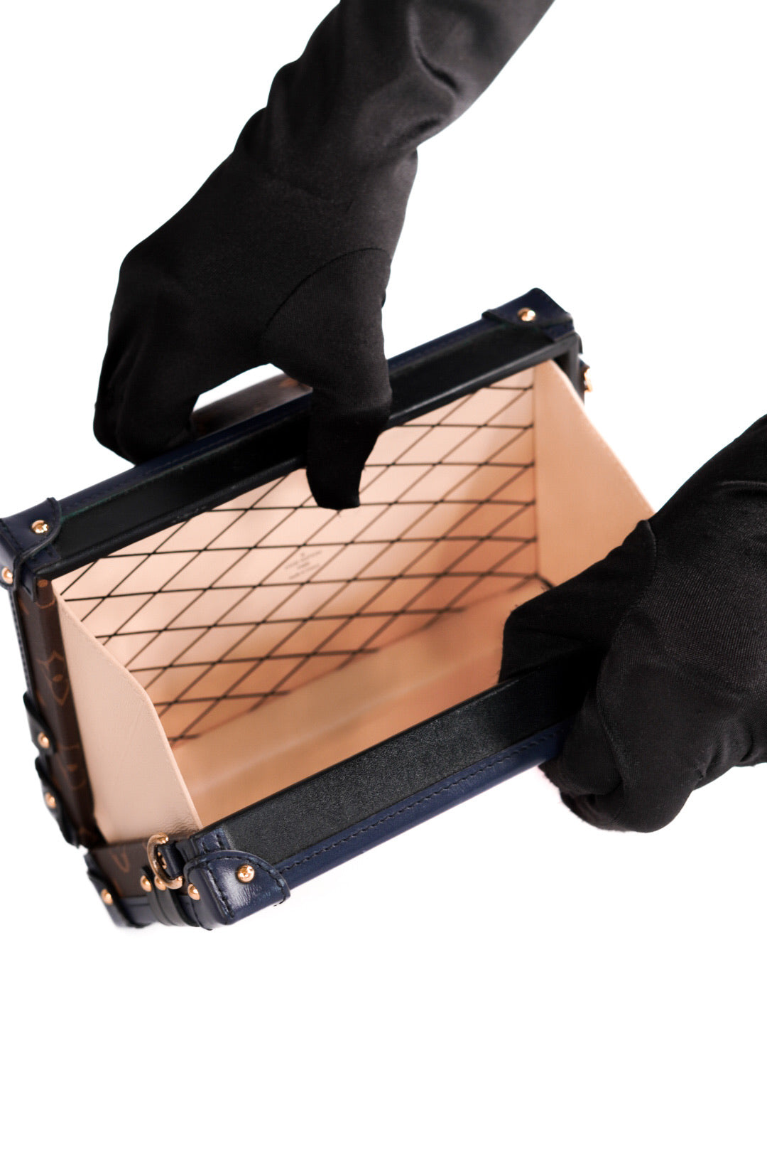 Louis Vuitton Monogram Malletage Print Petite Malle Marine Rouge